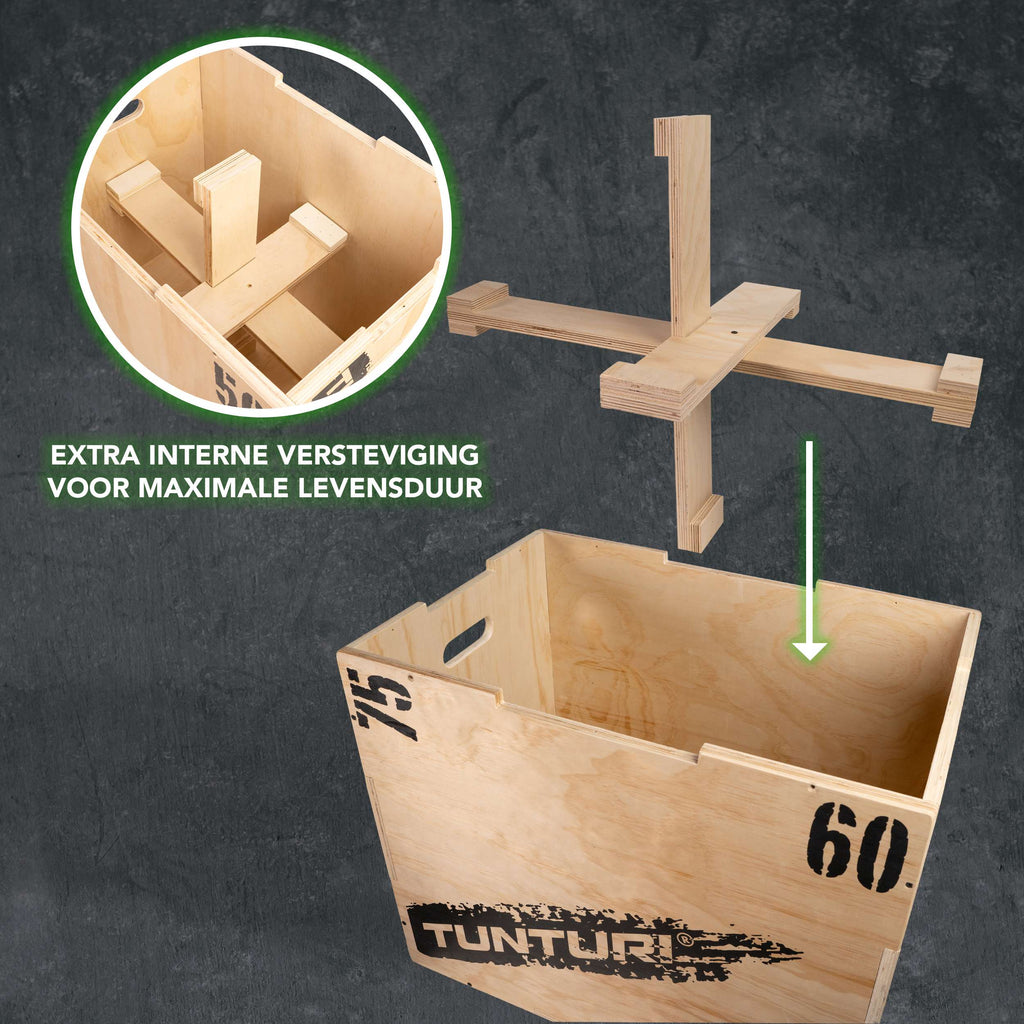 Tunturi Plyo Box Wood 40/50/60cm afbeelding 4