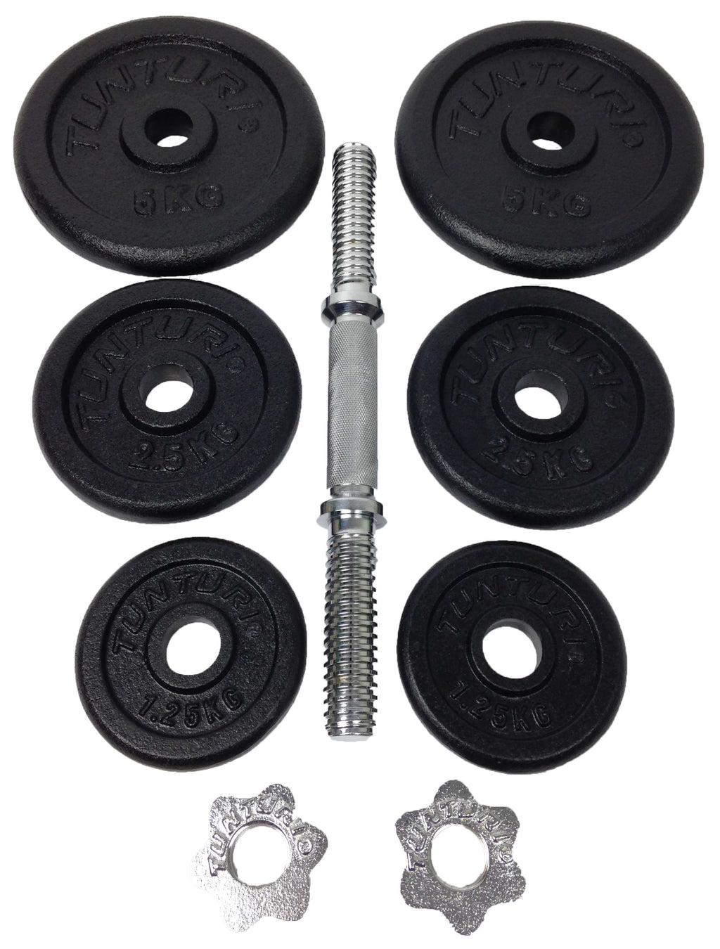 Tunturi Dumbbellset 20kg - with 1 Bar Screw afbeelding 2