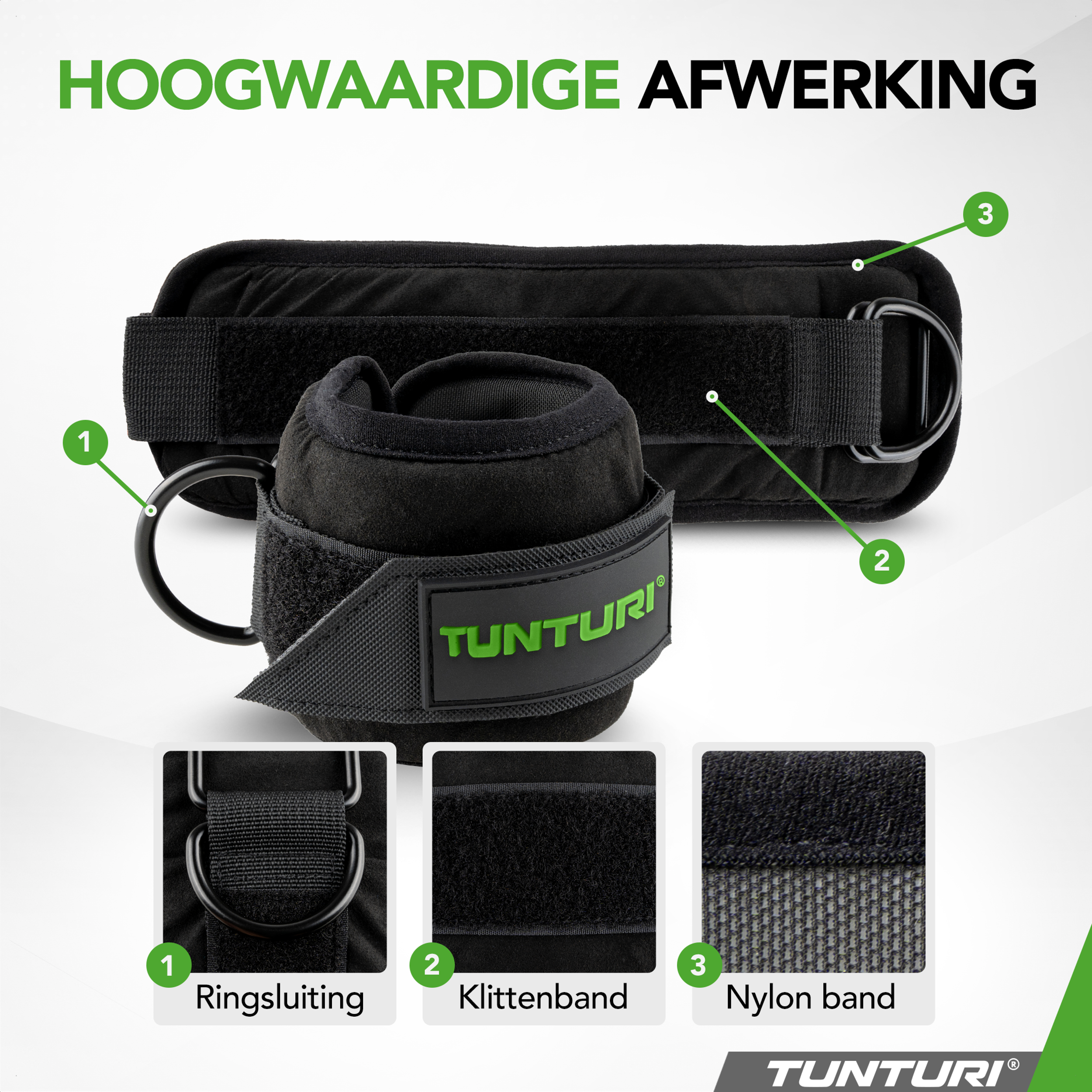 Tunturi Ankle Strap - Black afbeelding 5