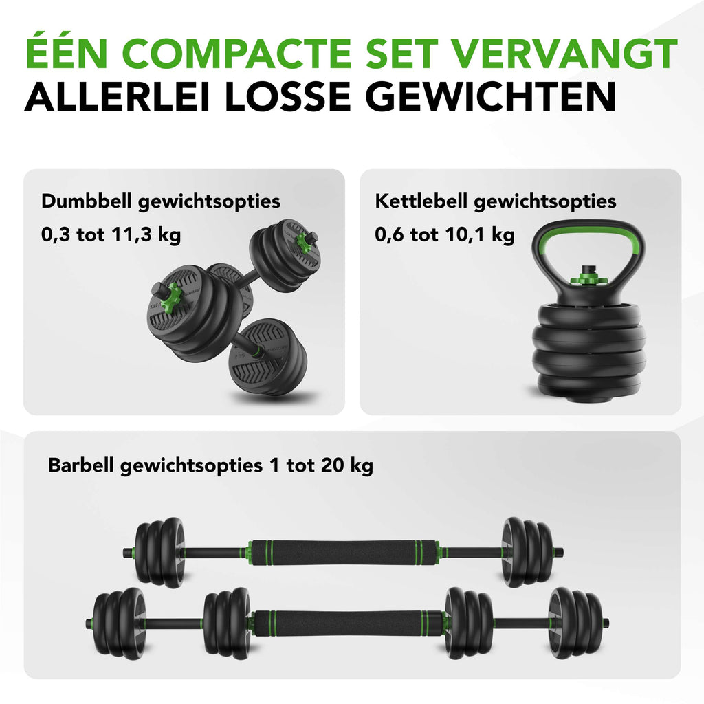 Tunturi Barbell/ Dumbbell Set, 20kg, Vinyl afbeelding 5