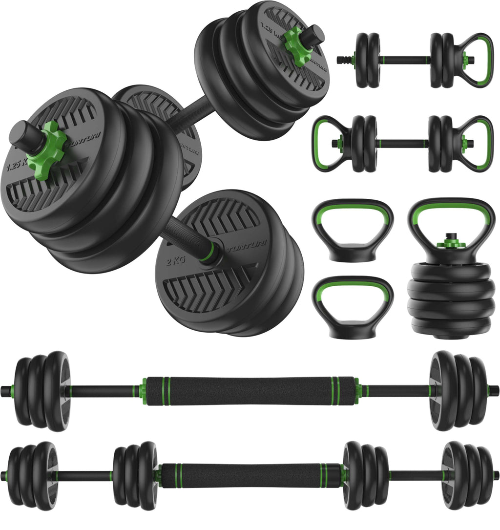 Tunturi Barbell/ Dumbbell Set, 20kg, Vinyl