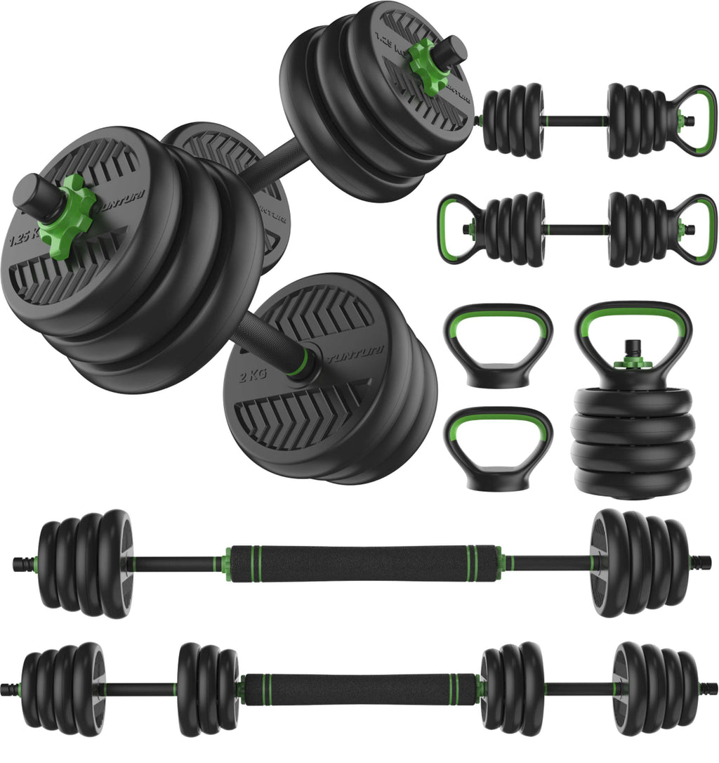 Tunturi Barbell/ Dumbbell Set, 28kg, Vinyl