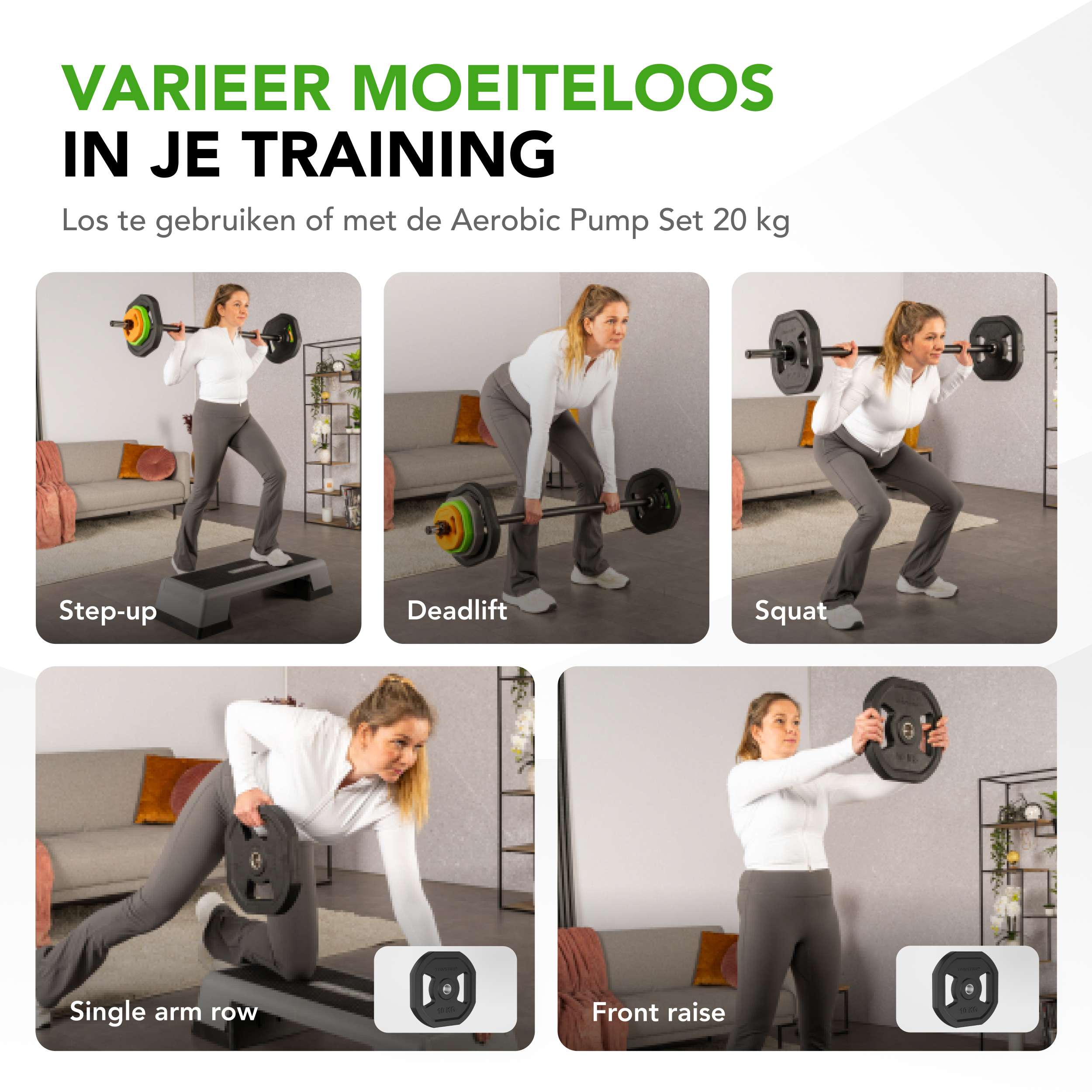 Tunturi Aerobic Pump Plate Pair, 10kg, Rubber afbeelding 4