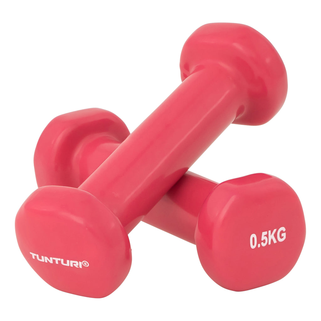 Tunturi Vinyl Dumbbells 0.5kg, Pink, Pairc