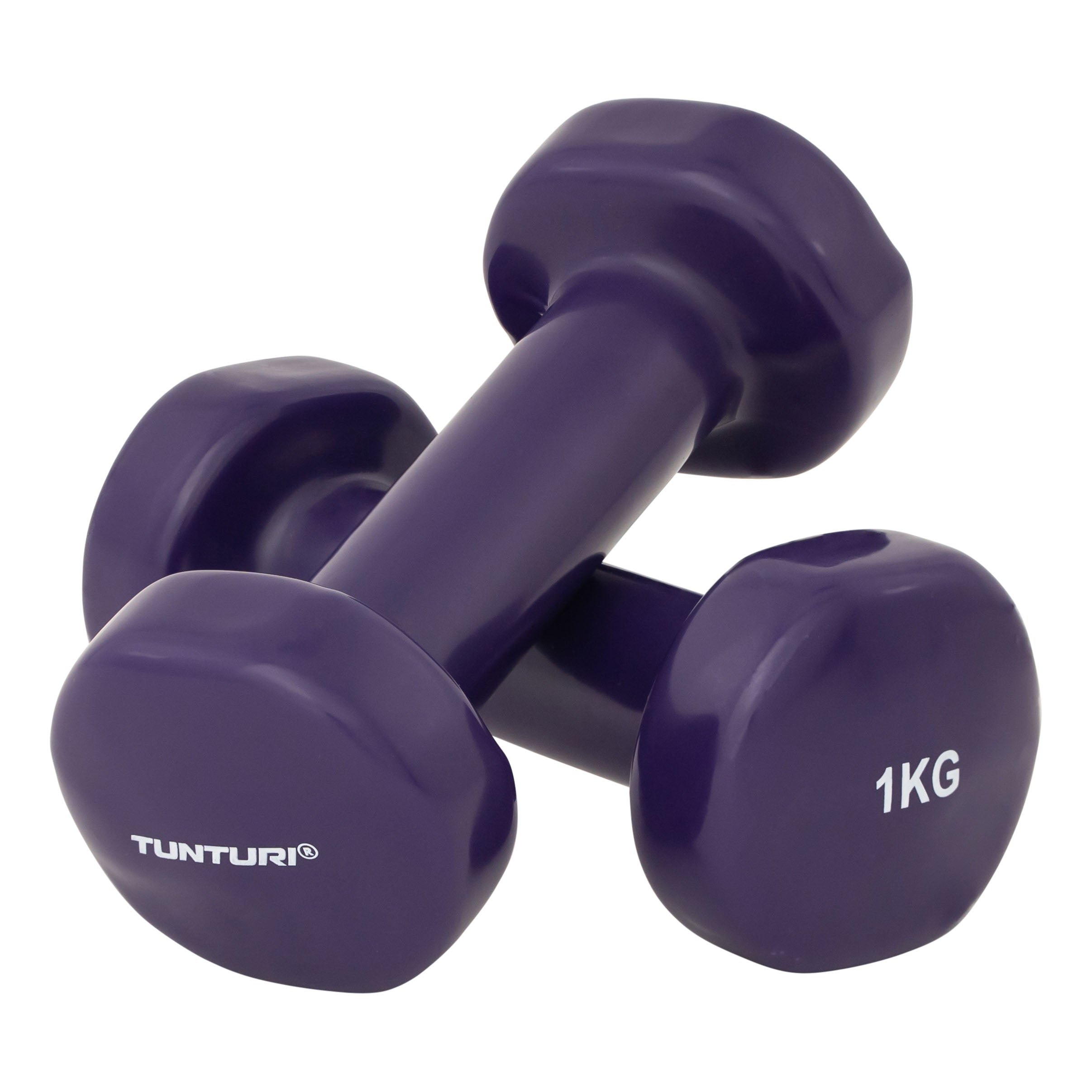 Tunturi Vinyl Dumbbells 1.0kg, Purple, Pair