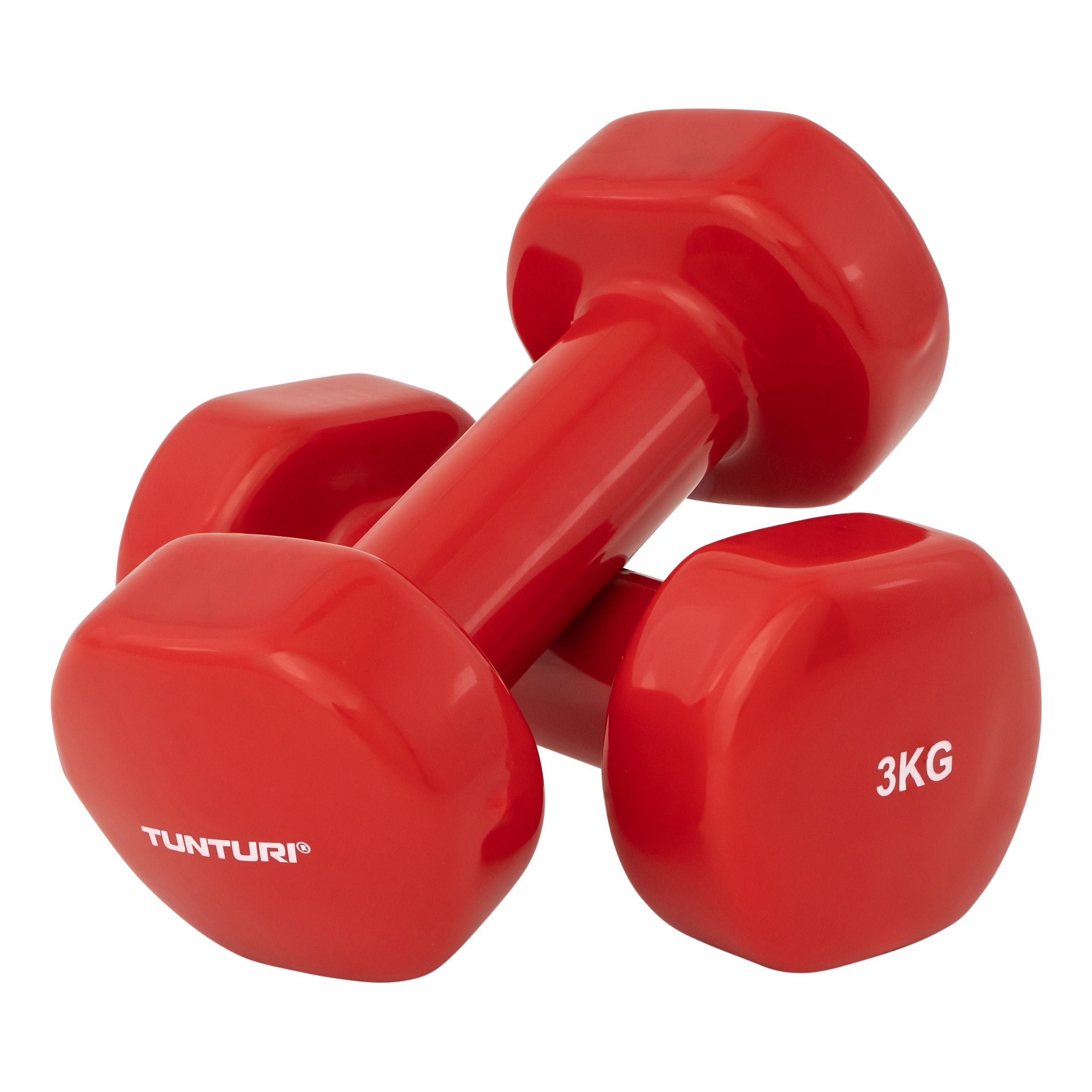 Tunturi Vinyl Dumbbells 3.0kg, Red, Pairc