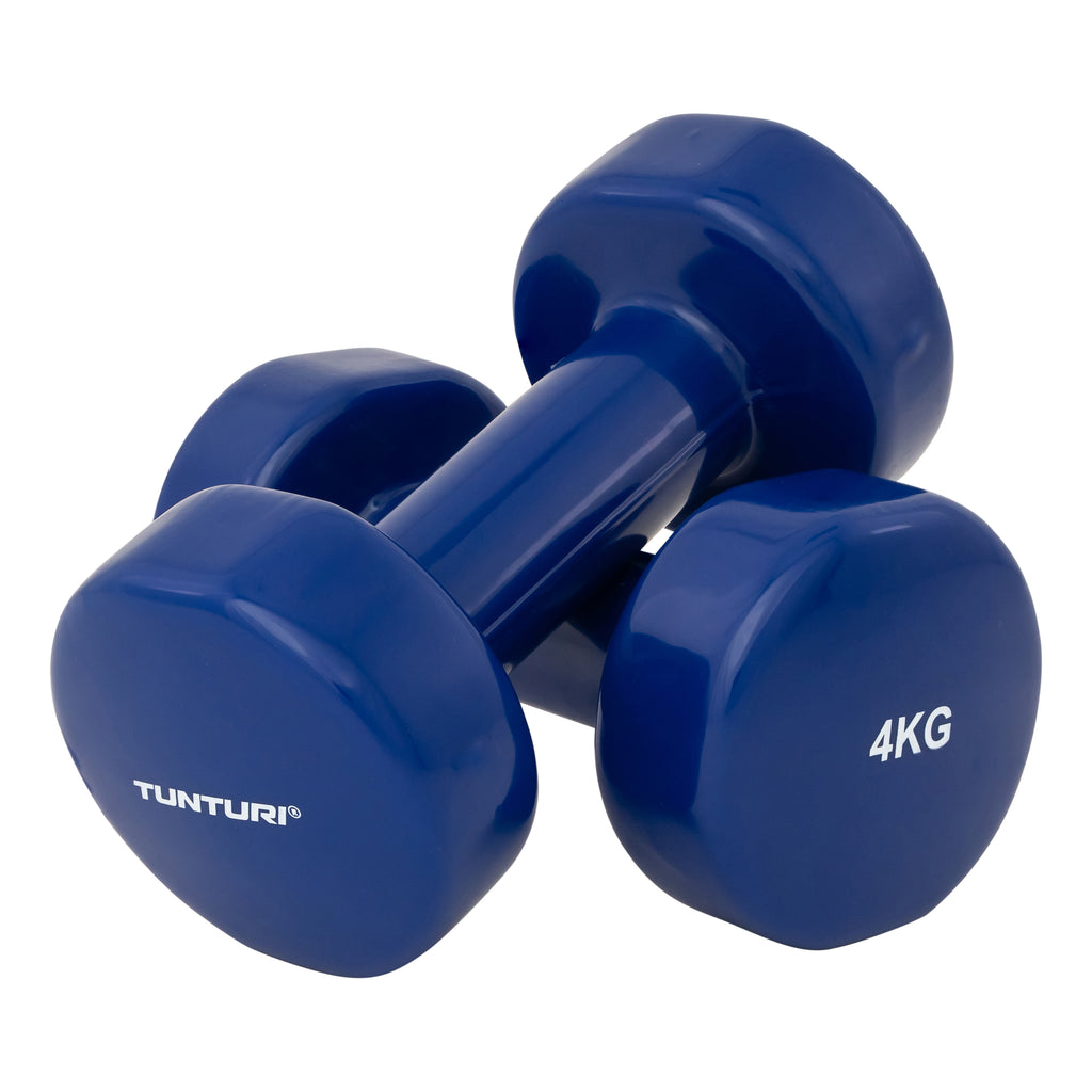 Tunturi Vinyl Dumbbells 4.0kg, Blue, Pairc