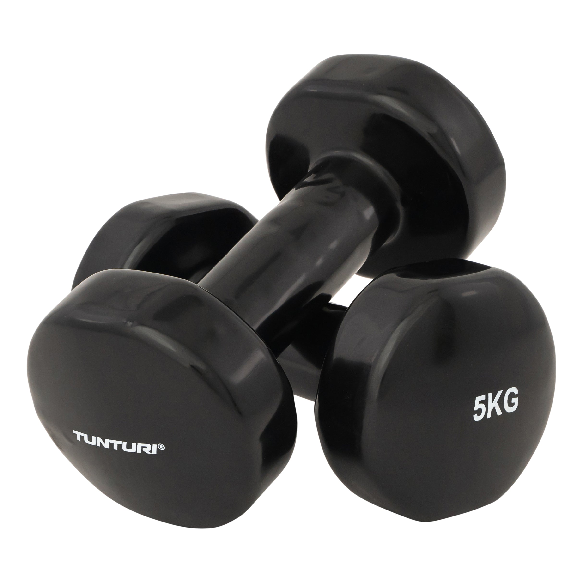 Tunturi Vinyl Dumbbells 5.0kg, Black, Pairc