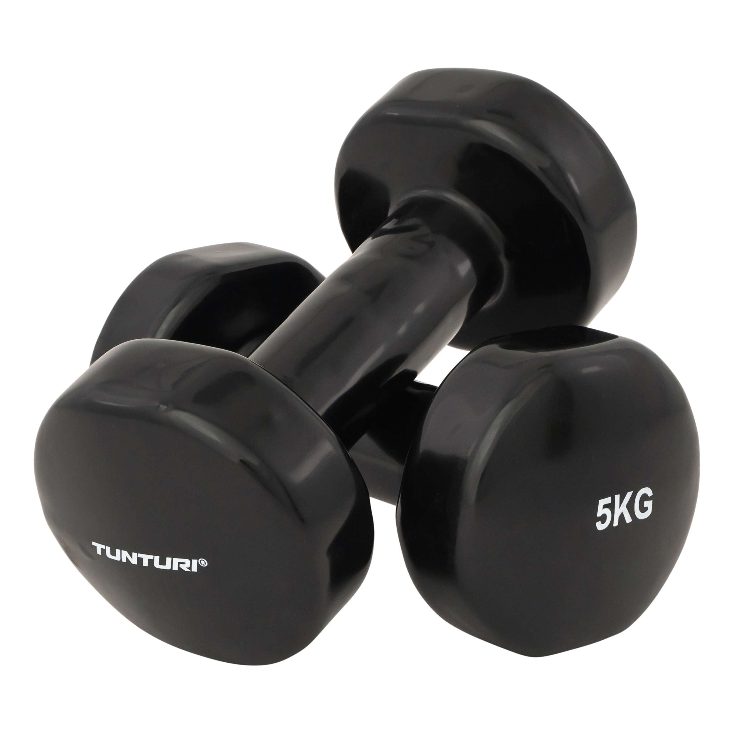 Tunturi Vinyl Dumbbells 5.0kg, Black, Pairc