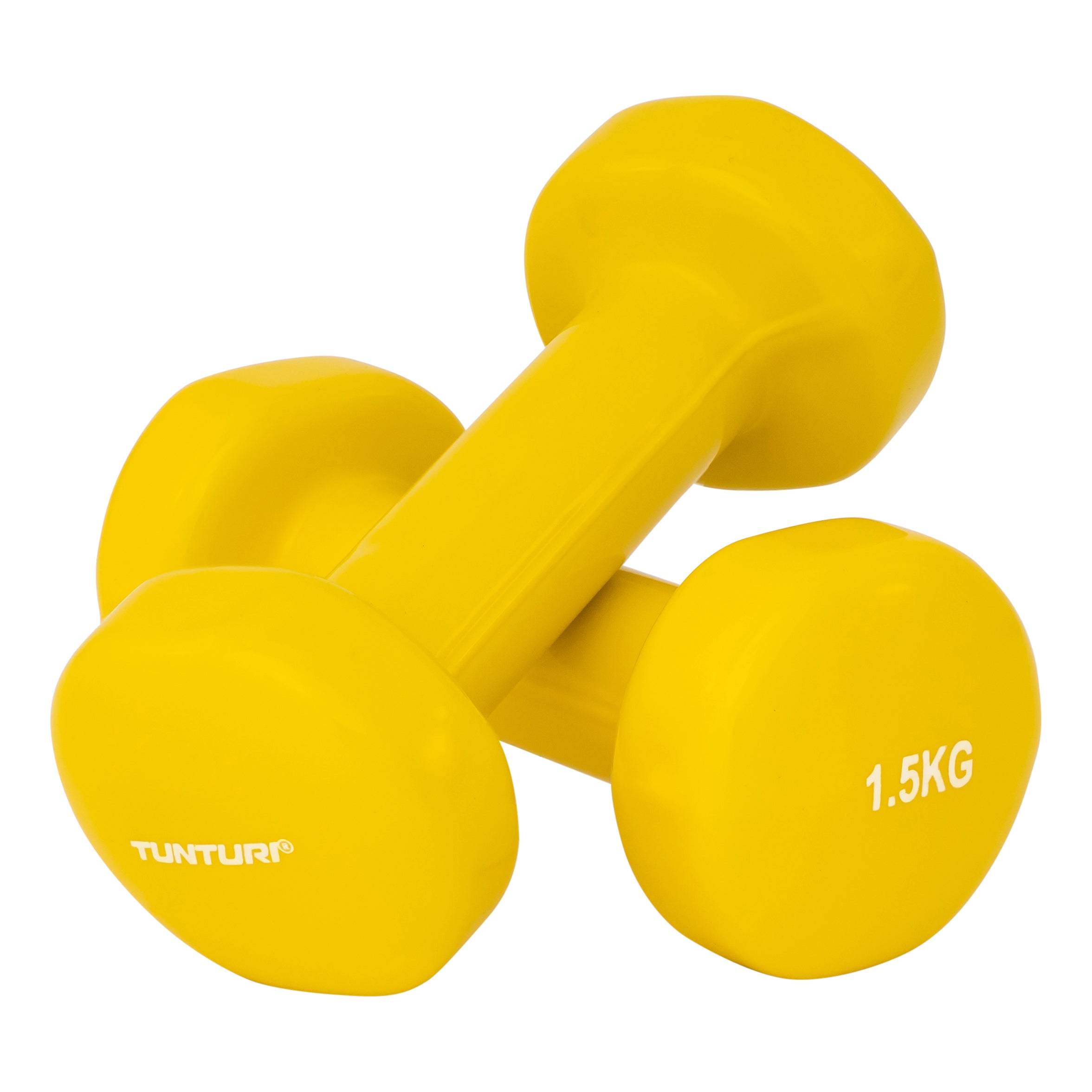 Tunturi Vinyl Dumbbells 1.5kg, Yellow, Pairs
