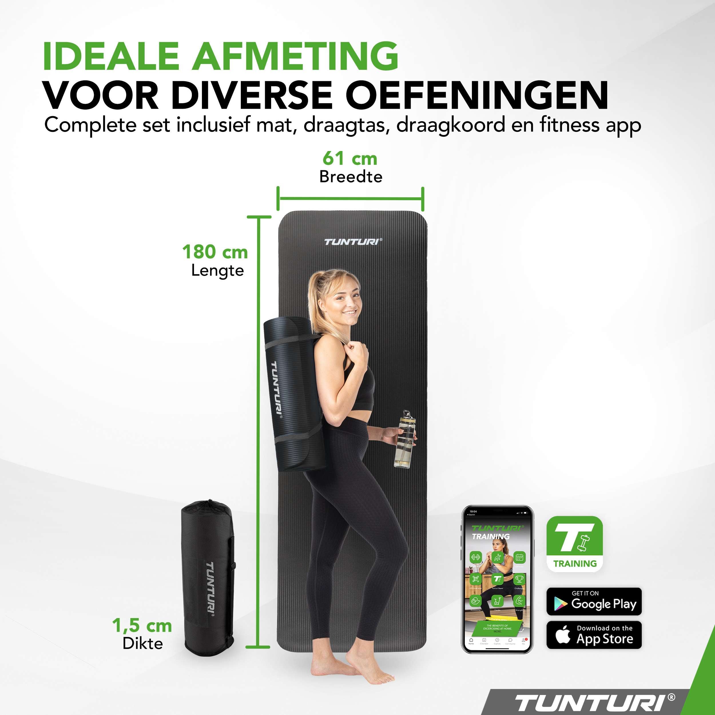 Tunturi Fitnessmat NBR Black afbeelding 5