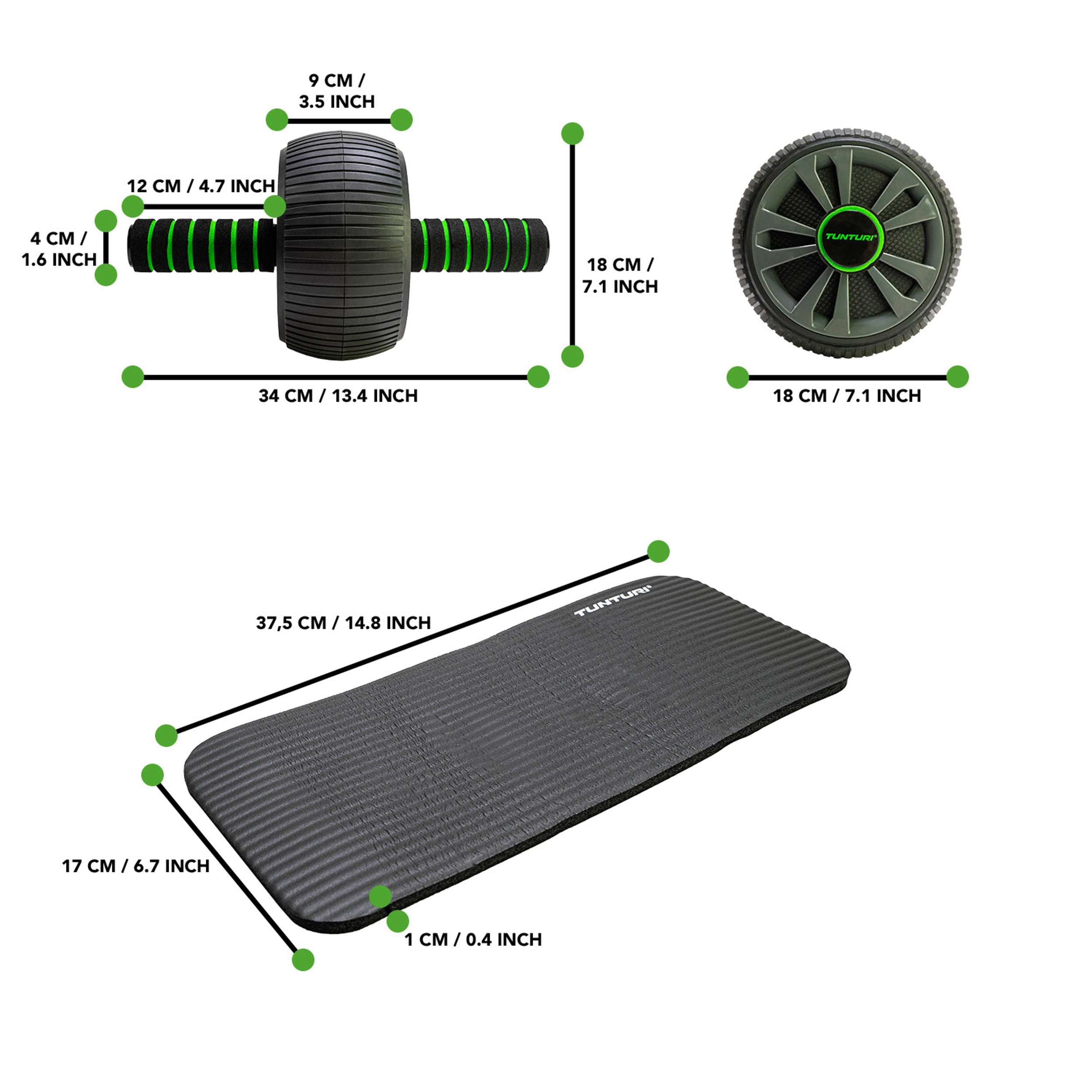 Tunturi Exercise Wheel Deluxe With NBR Knee Pad afbeelding 4