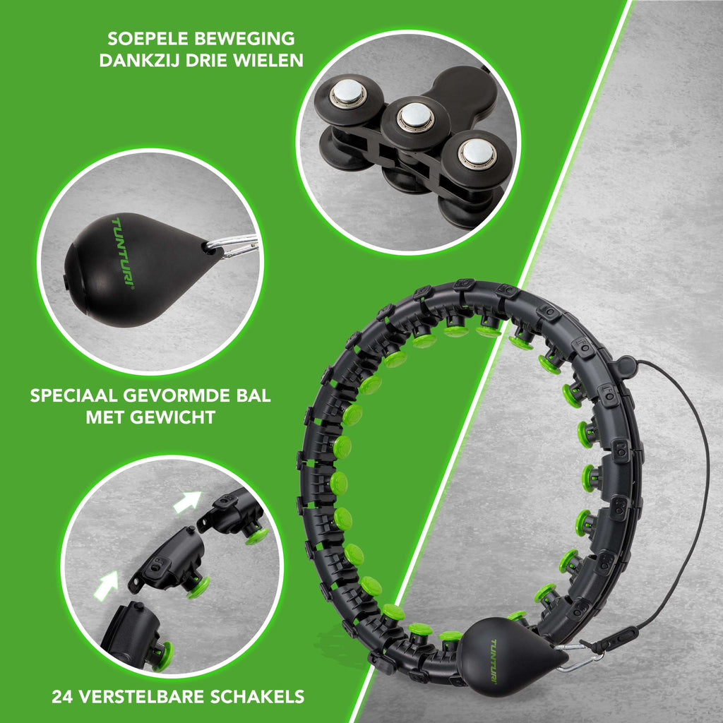 Tunturi Adjustable Hula Hoop incl. weight afbeelding 2