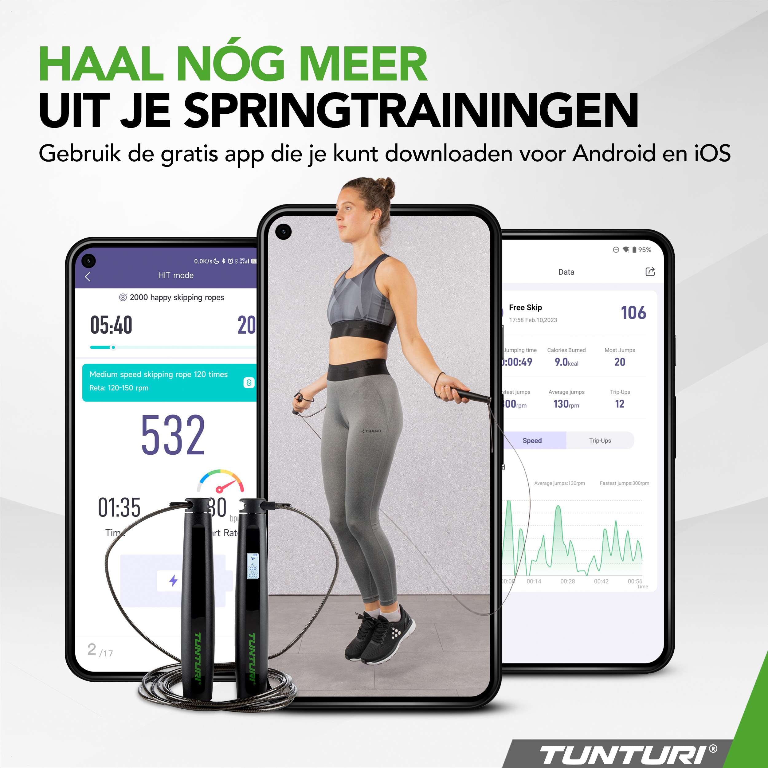 Tunturi Smart Jump Rope With Display And App afbeelding 3