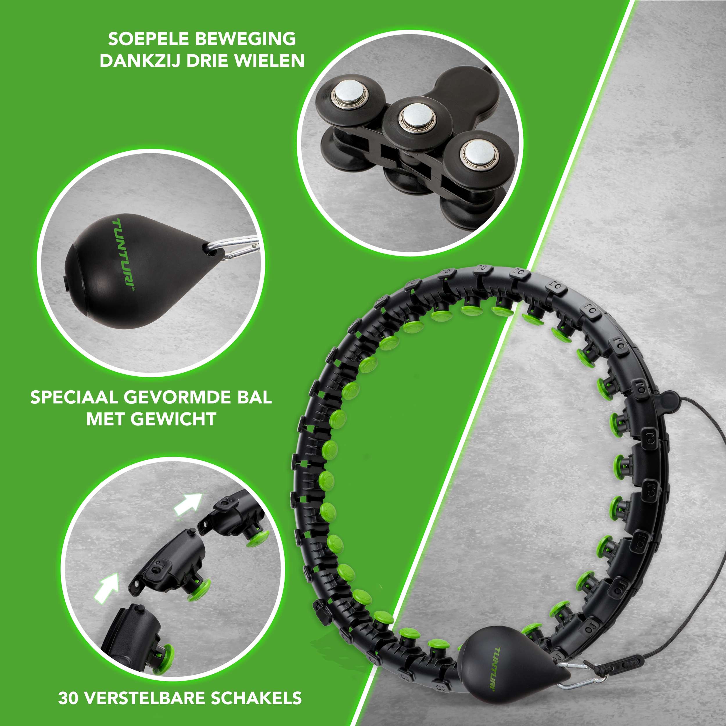Tunturi Adjustable Hula Hoop Large incl. weight afbeelding 2