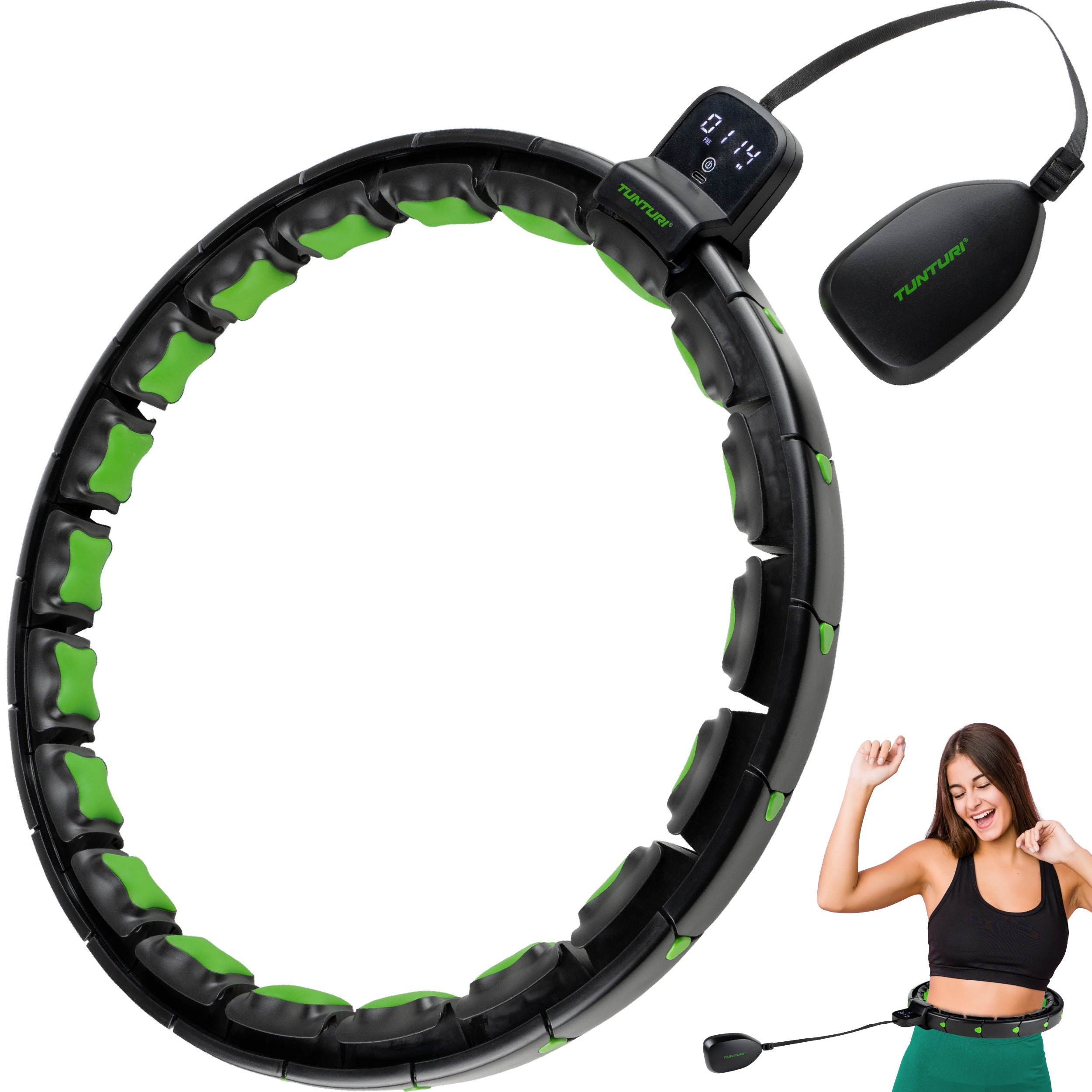 Tunturi Smart Adjustable Hula Hoop - Incl. Display