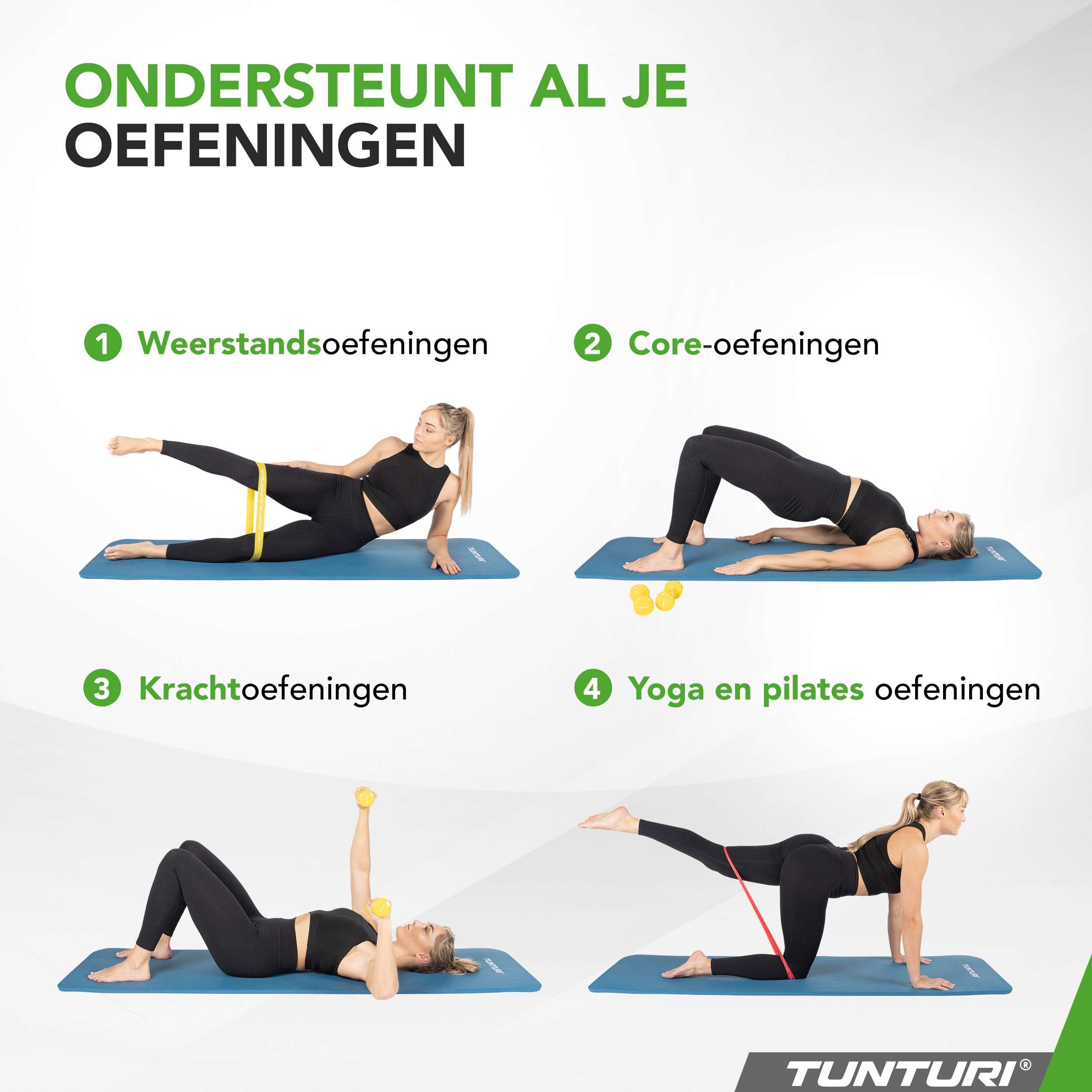 Tunturi Fitnessmat NBR - Petrol Blue afbeelding 7