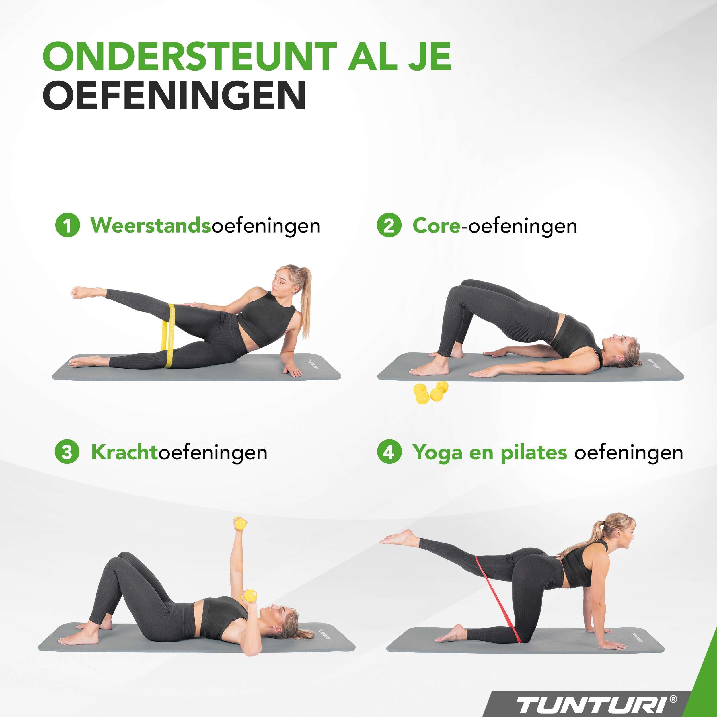 Tunturi Fitnessmat NBR - Grey afbeelding 7