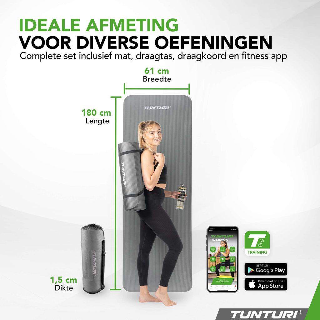 Tunturi Fitnessmat NBR - Grey afbeelding 9