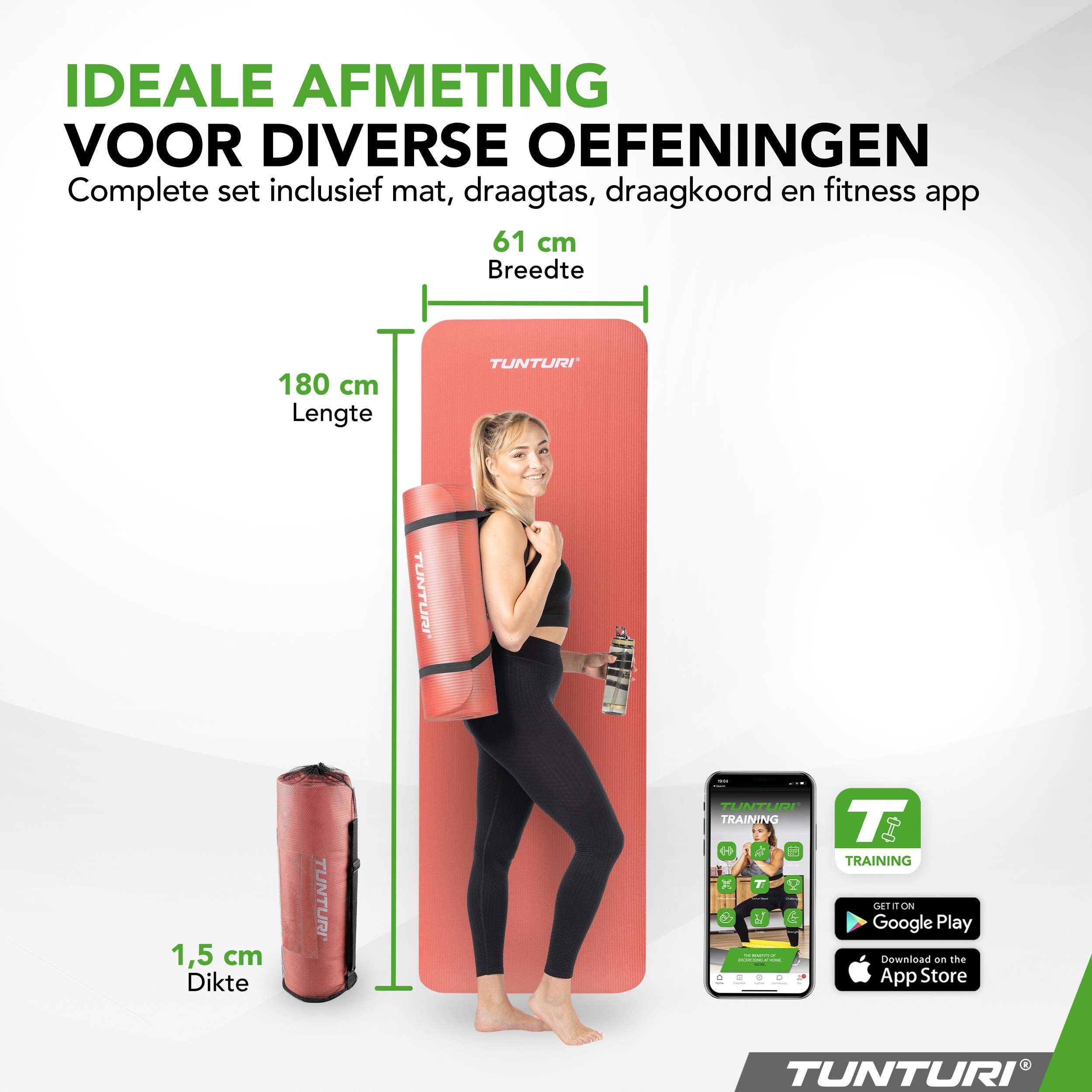 Tunturi Fitnessmat NBR - Rose Gold afbeelding 2