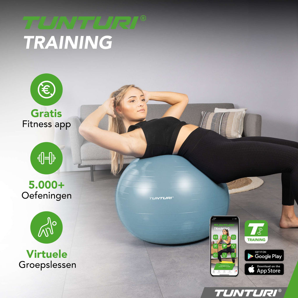 Tunturi Gymball 65cm, Light Blue, Anti Burst afbeelding 7