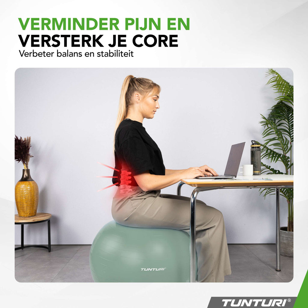 Tunturi Gymball 65cm, Mint, Anti Burst afbeelding 6