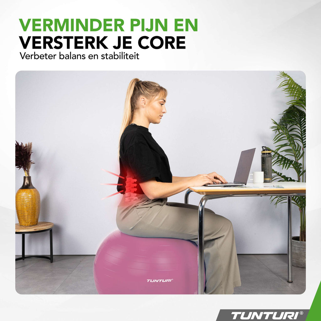 Tunturi Gymball 65cm, Purple, Anti Burst afbeelding 6