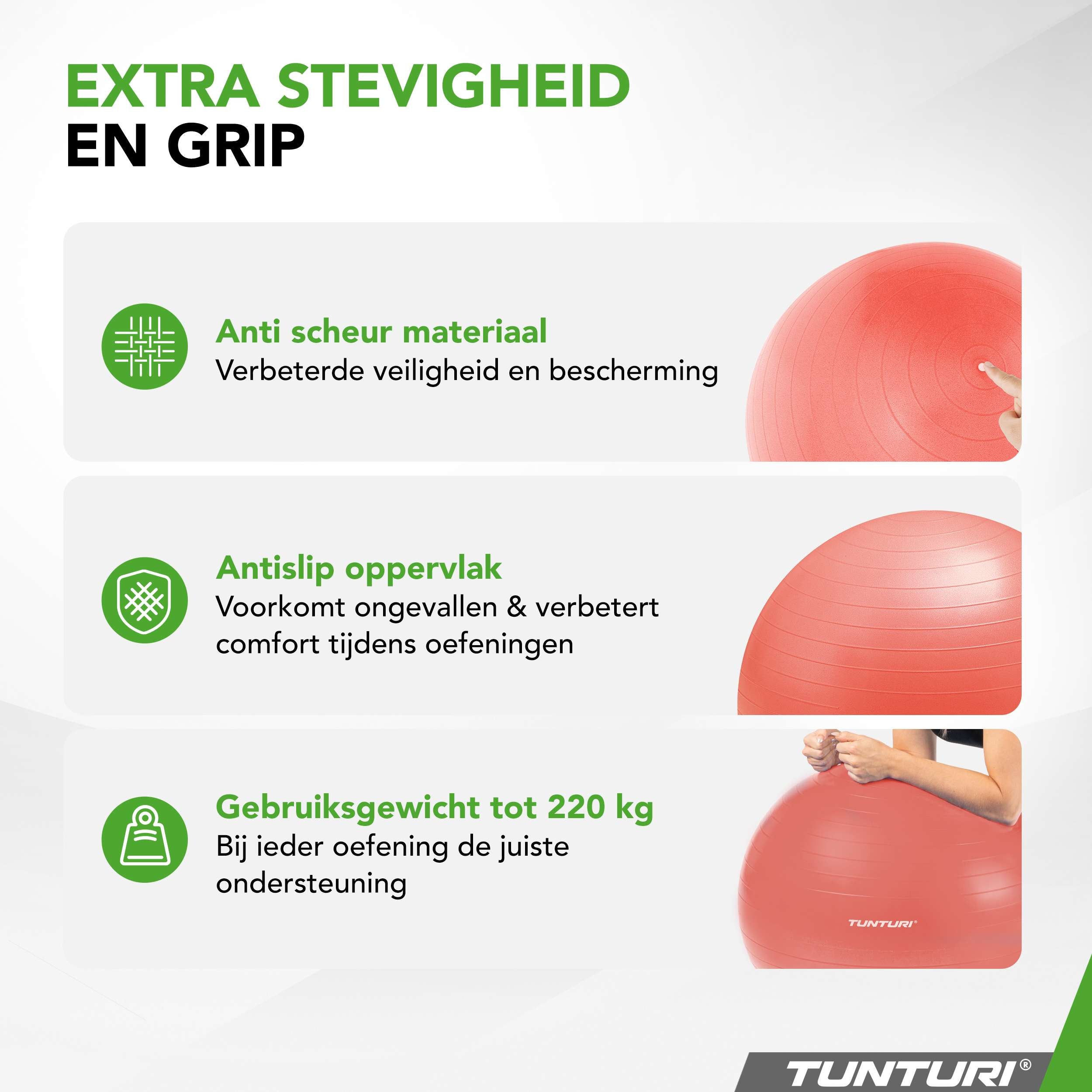 Tunturi Gymball 65cm, Rose gold, Anti Burst afbeelding 4