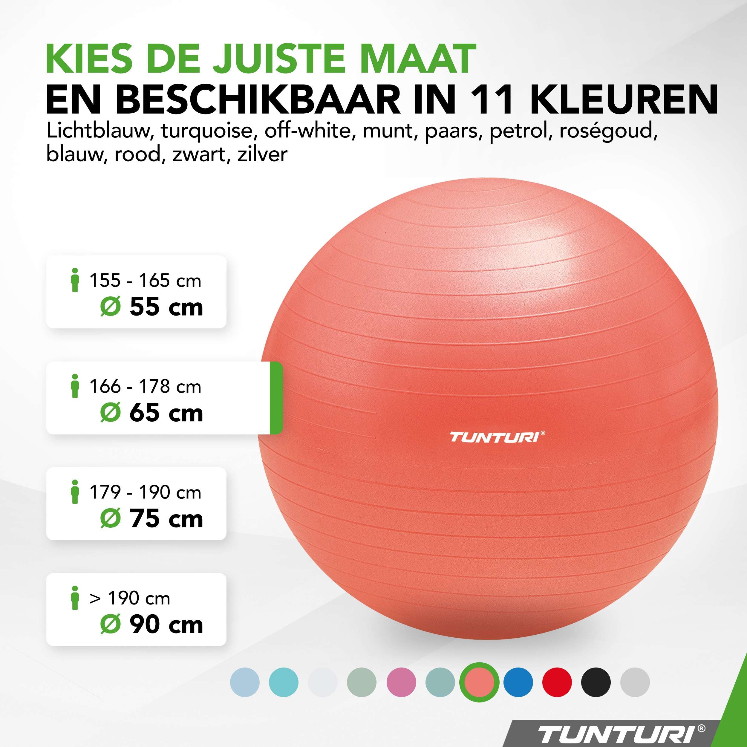 Tunturi Gymball 65cm, Rose gold, Anti Burst afbeelding 8