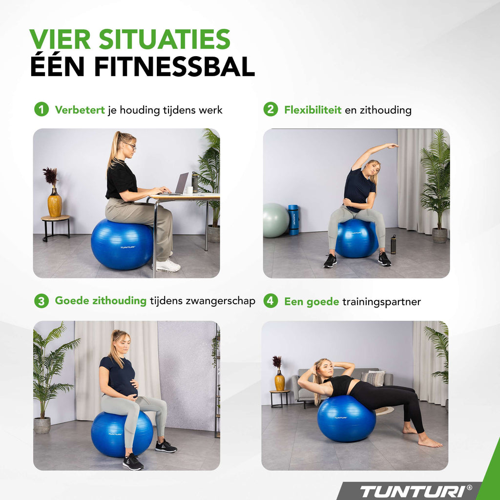 Tunturi Gymball 65cm, Blue, Anti Burst afbeelding 3