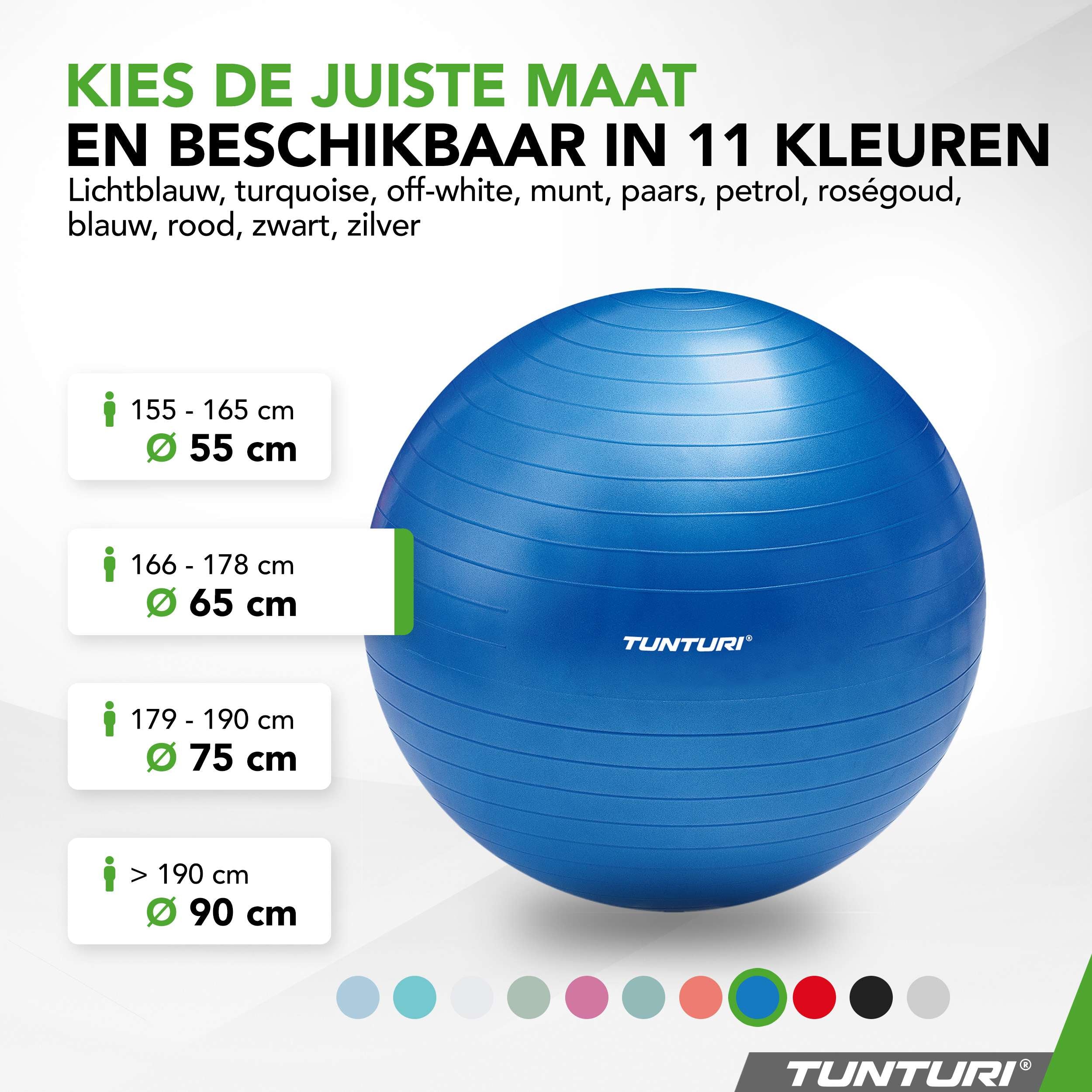 Tunturi Gymball 65cm, Blue, Anti Burst afbeelding 8