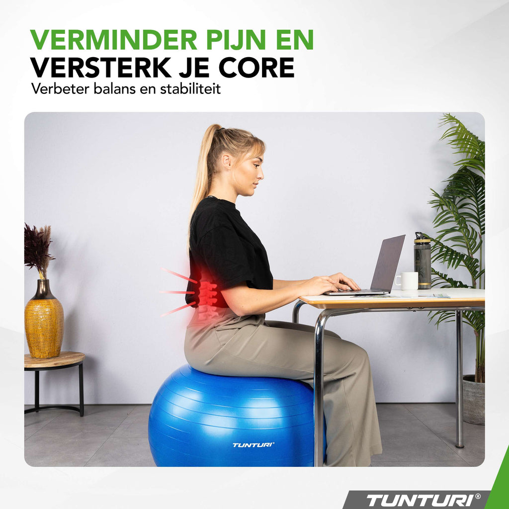 Tunturi Gymball 90cm, Blue, Anti Burst afbeelding 6