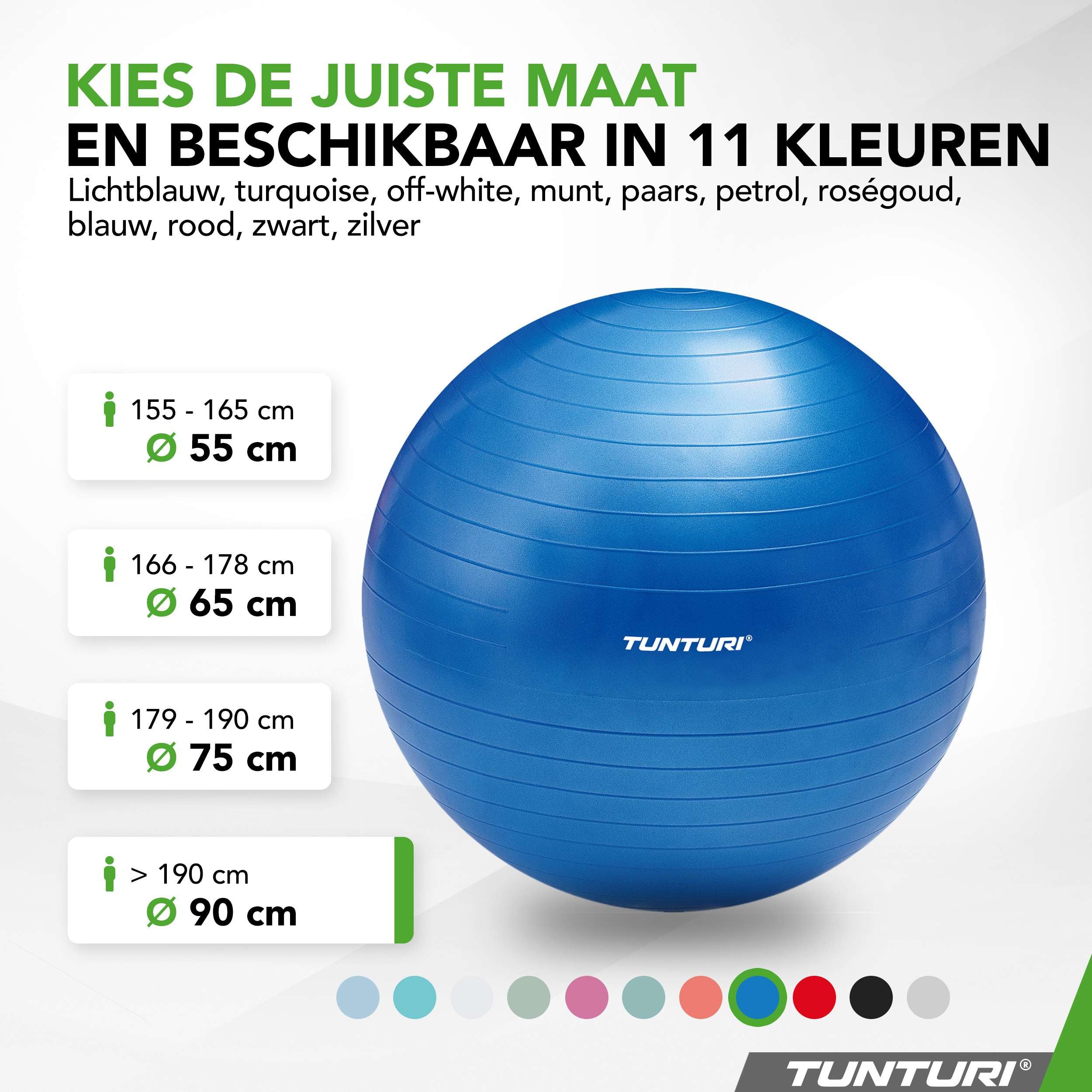 Tunturi Gymball 90cm, Blue, Anti Burst afbeelding 8