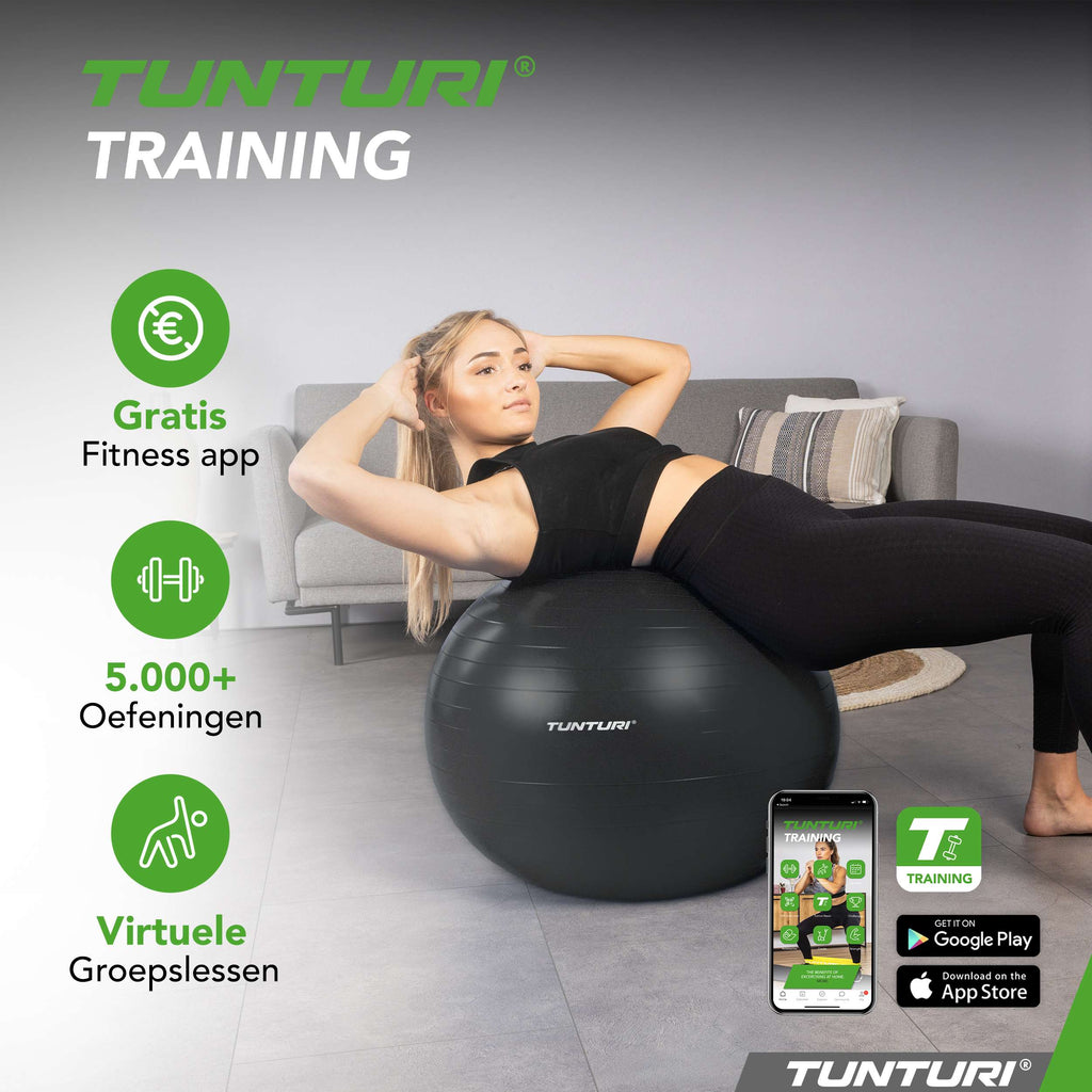 Tunturi Gymball 90cm, Black, Anti Burst afbeelding 7