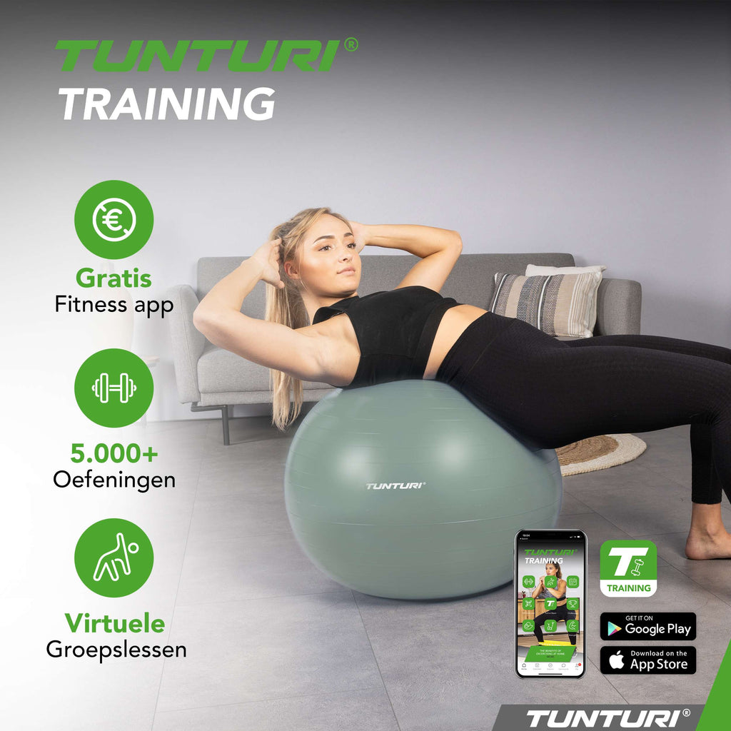 Tunturi Gymball 55cm, Mint, Anti Burst afbeelding 7
