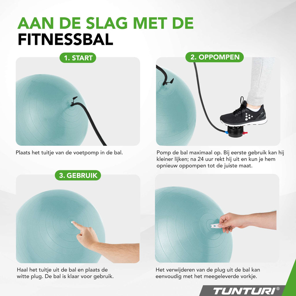 Tunturi Gymball 90cm, Petrol, Anti Burst afbeelding 5
