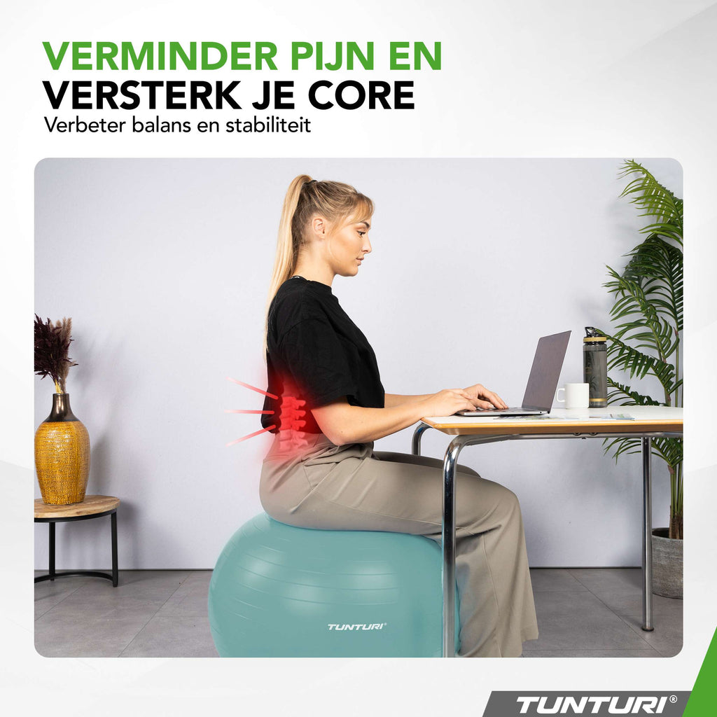 Tunturi Gymball 90cm, Petrol, Anti Burst afbeelding 6