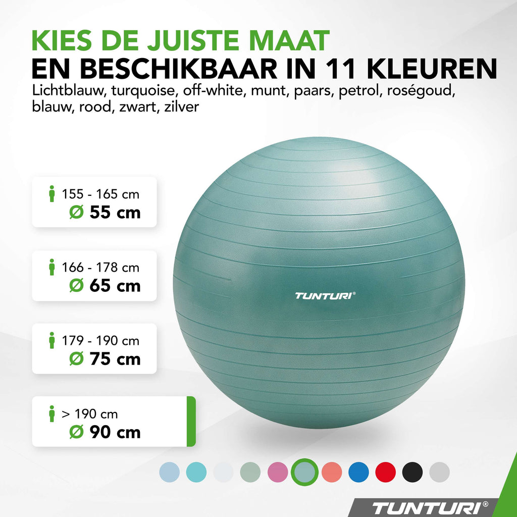Tunturi Gymball 90cm, Petrol, Anti Burst afbeelding 8