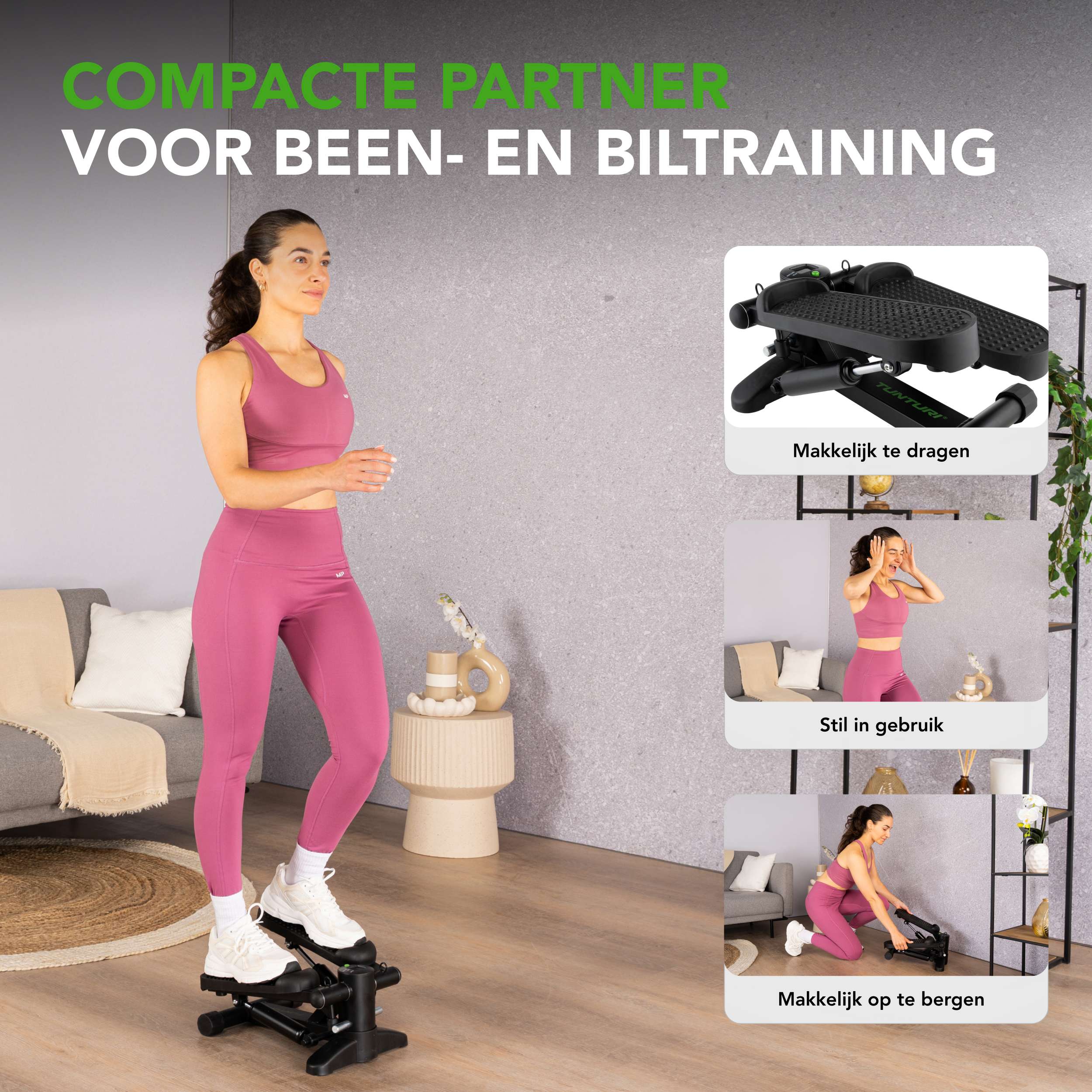 Tunturi Stepper, Black, Incl. Display afbeelding 3