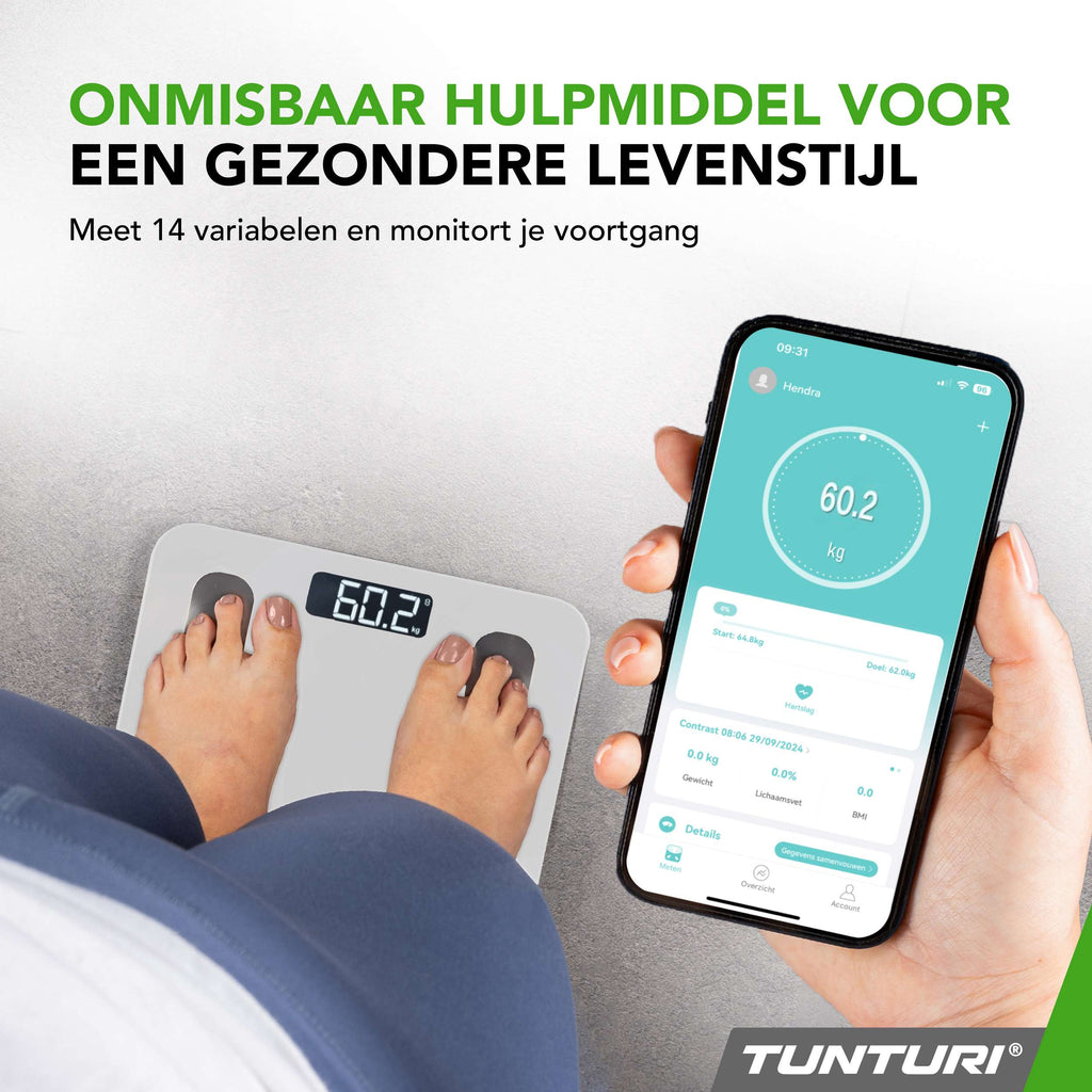 Tunturi SC30 Smart Scale, White afbeelding 2