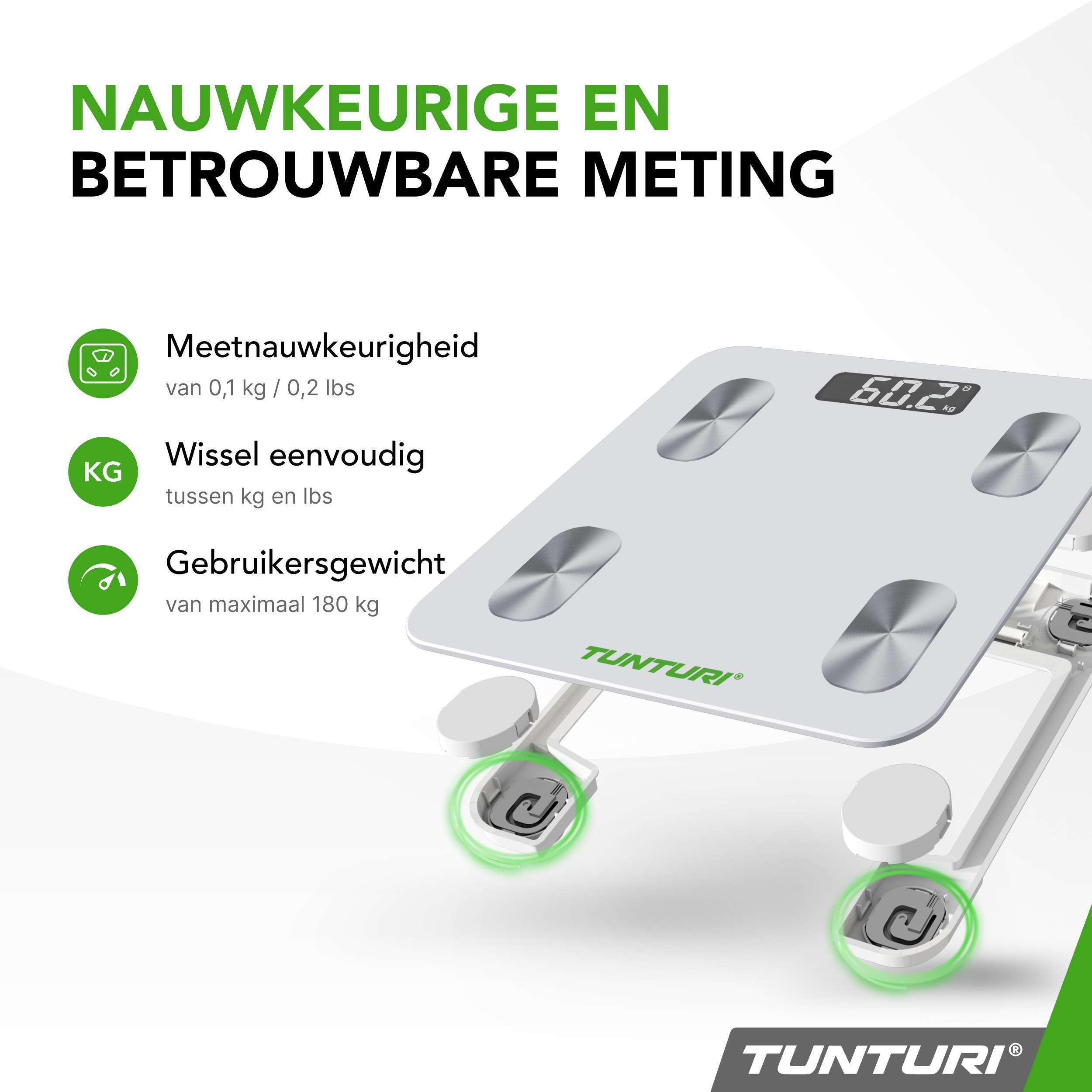 Tunturi SC30 Smart Scale, White afbeelding 5