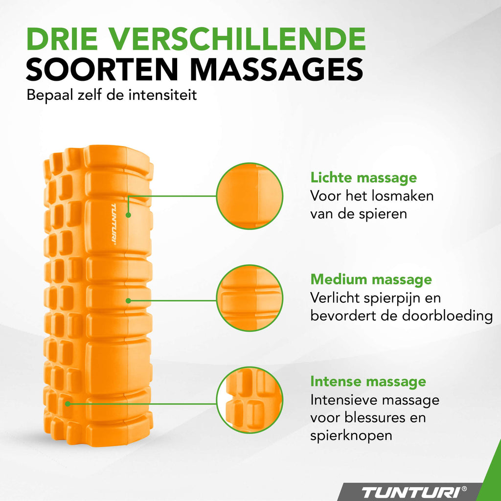 Tunturi Yoga Grid Foam Roller, 33cm, Orange afbeelding 9