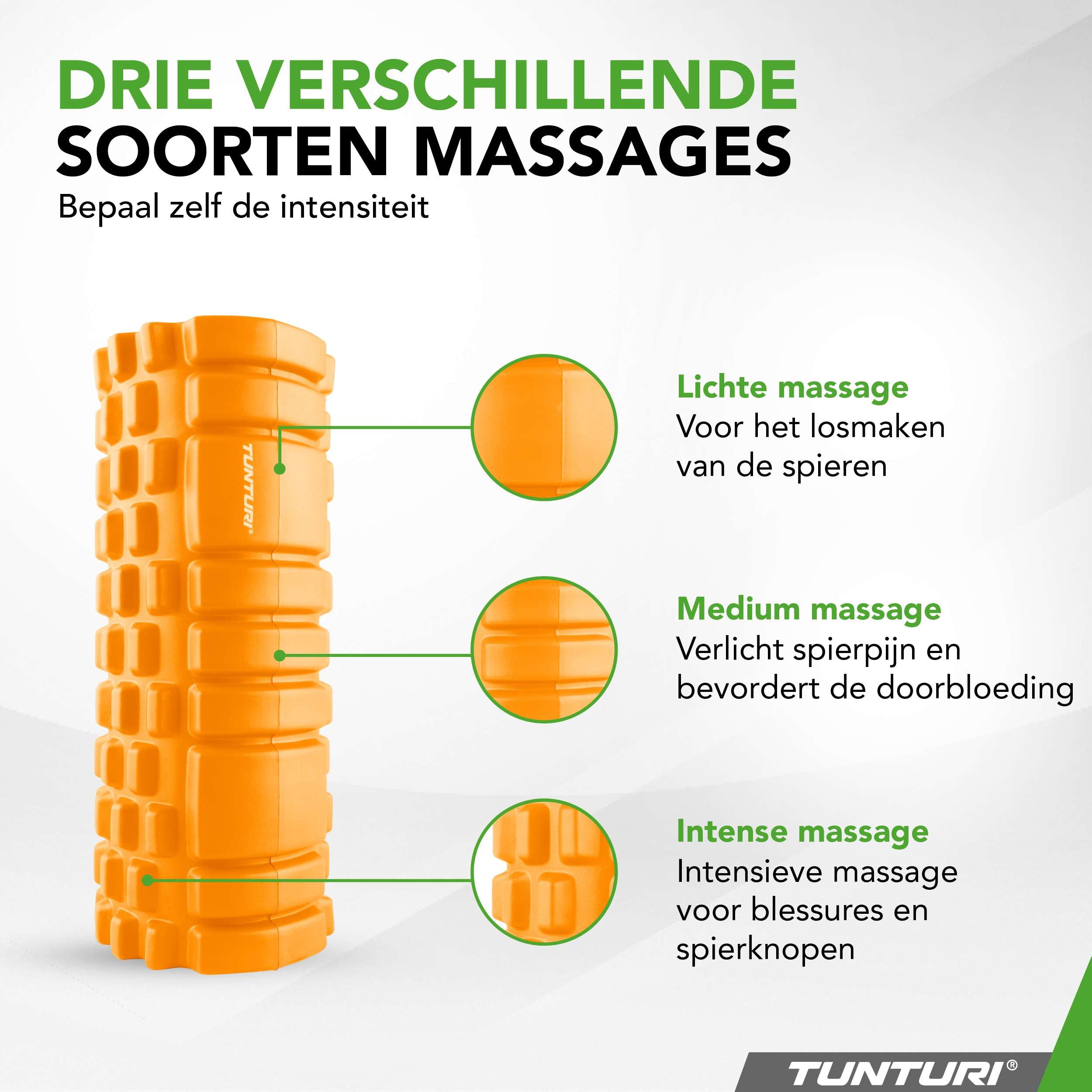 Tunturi Yoga Grid Foam Roller, 33cm, Orange afbeelding 9