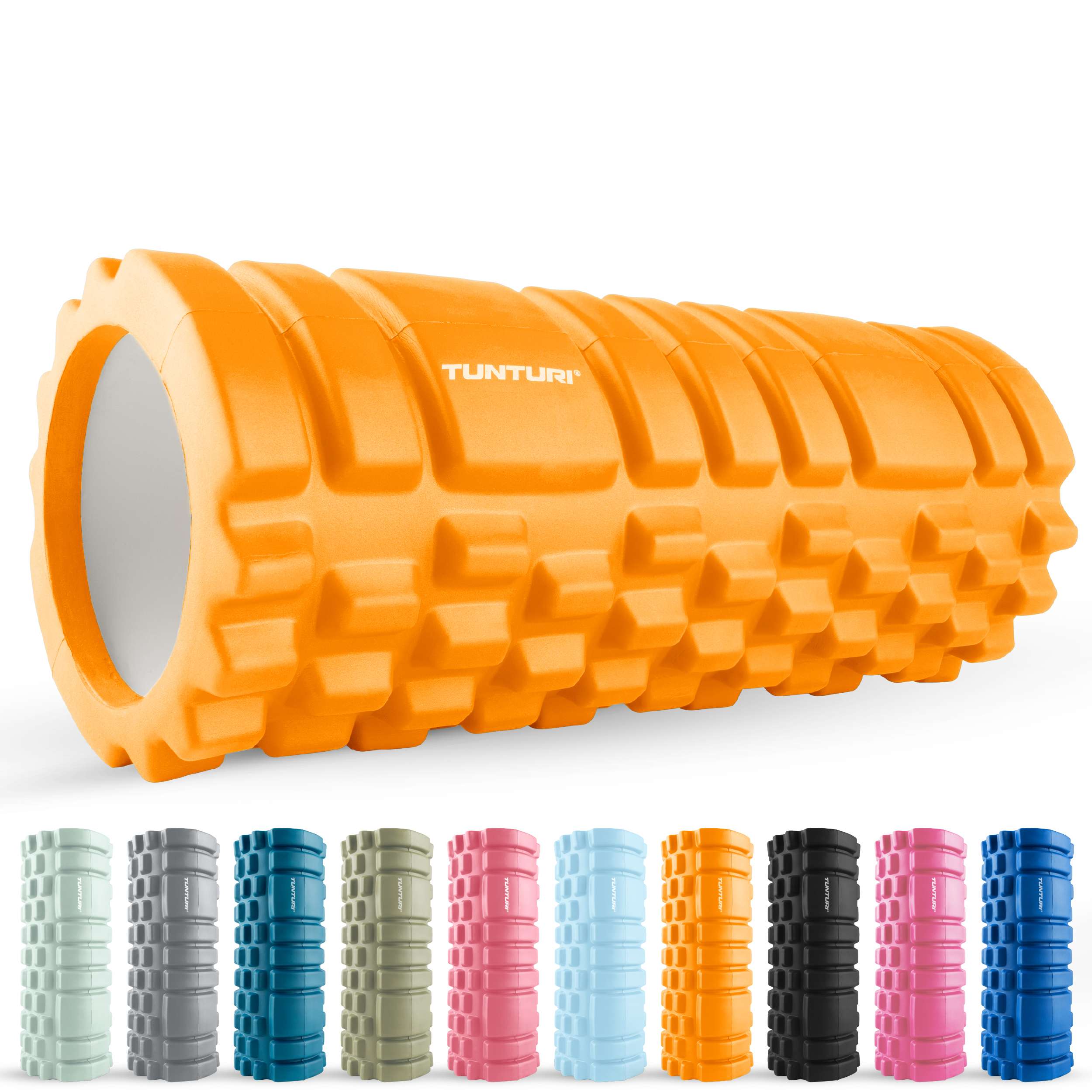 Tunturi Yoga Grid Foam Roller, 33cm, Orange