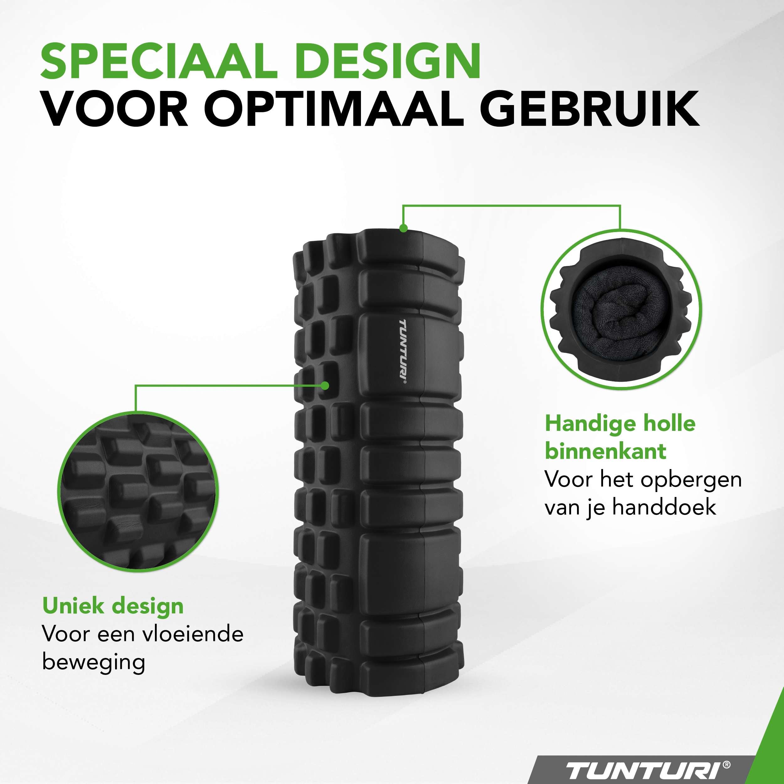 Tunturi Yoga Grid Foam Roller, 33cm, Black afbeelding 6