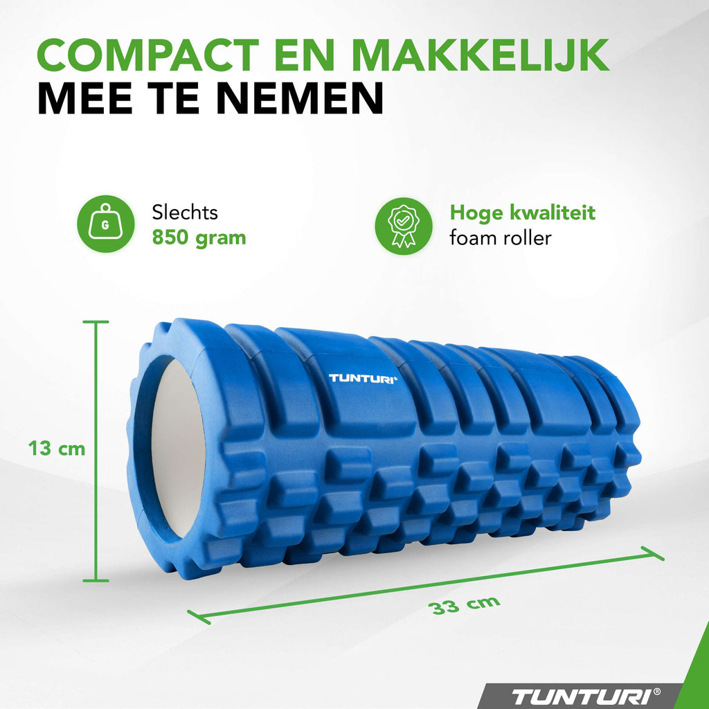 Tunturi Yoga Grid Foam Roller, 33cm, Blue afbeelding 3