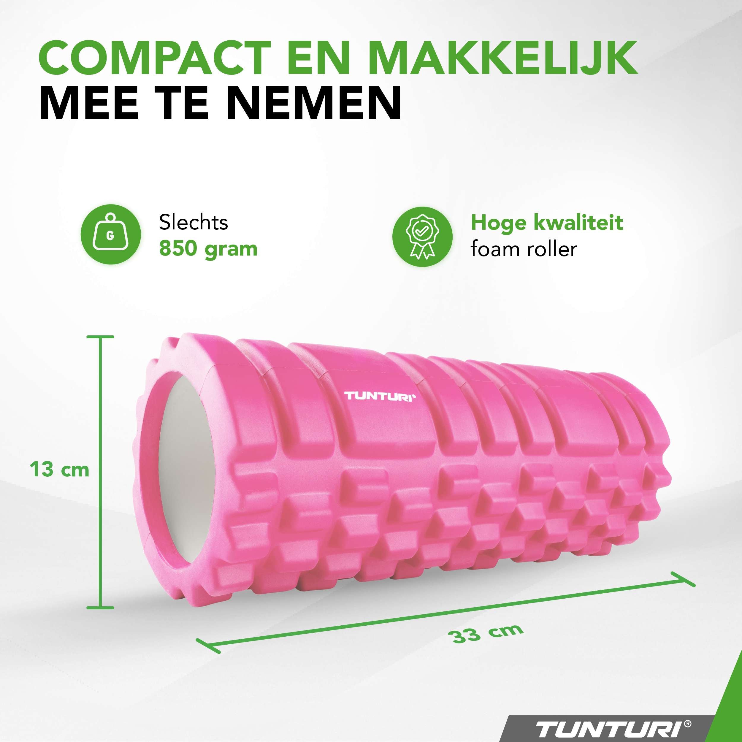 Tunturi Yoga Grid Foam Roller, 33cm, Pink afbeelding 2