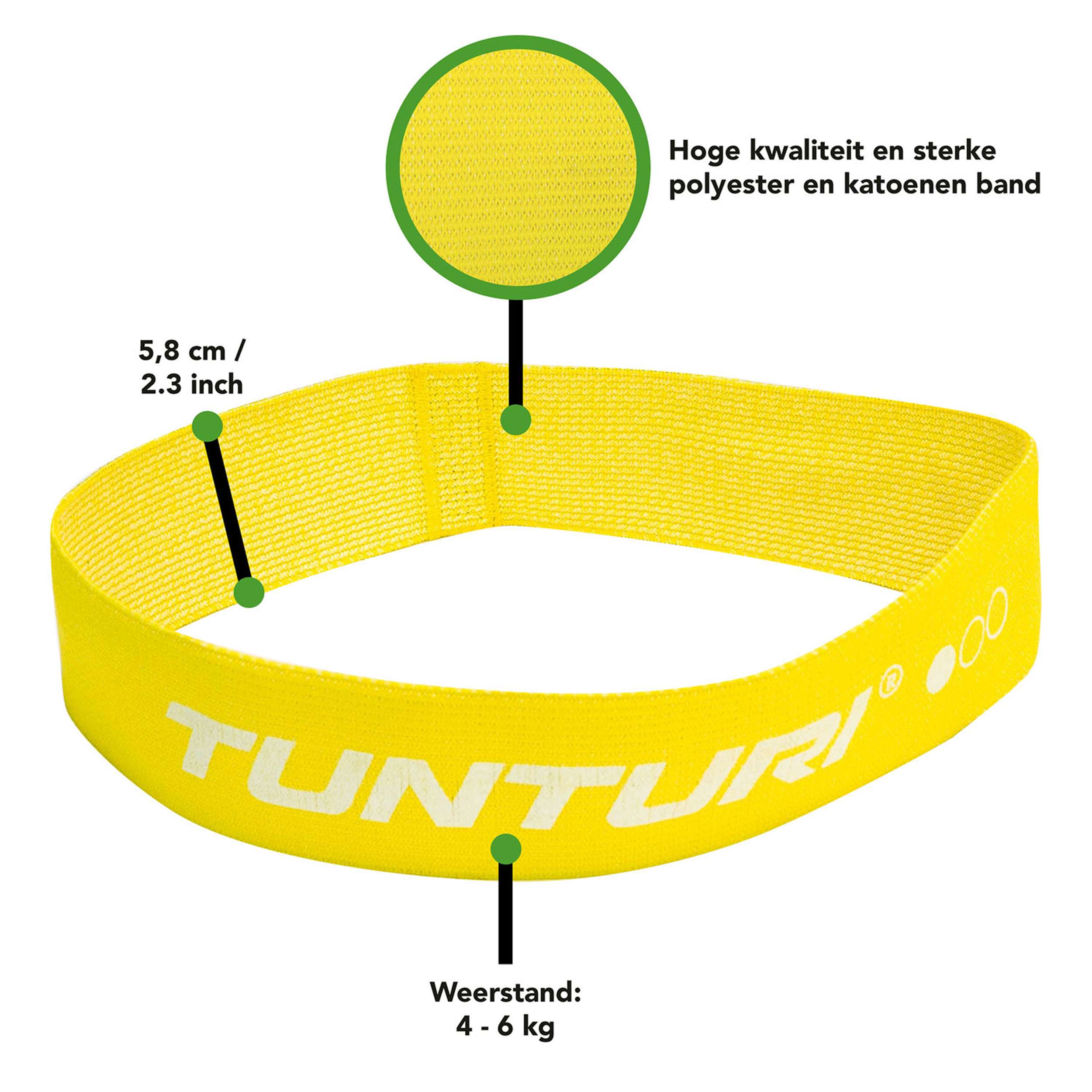 Tunturi Textile Resistance Band, Light, Yellow afbeelding 3