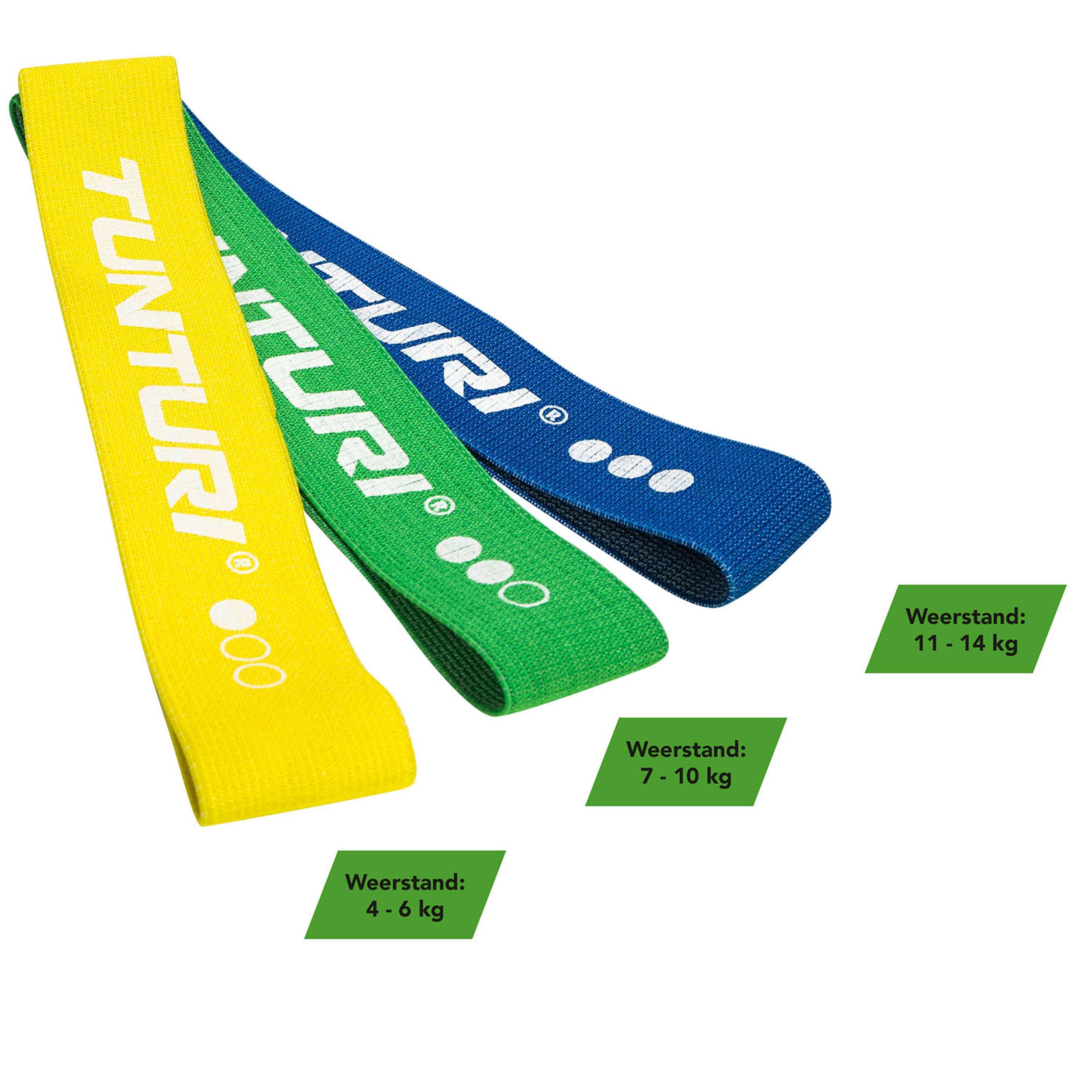 Tunturi Textile Resistance Band set, 3 Pieces afbeelding 5