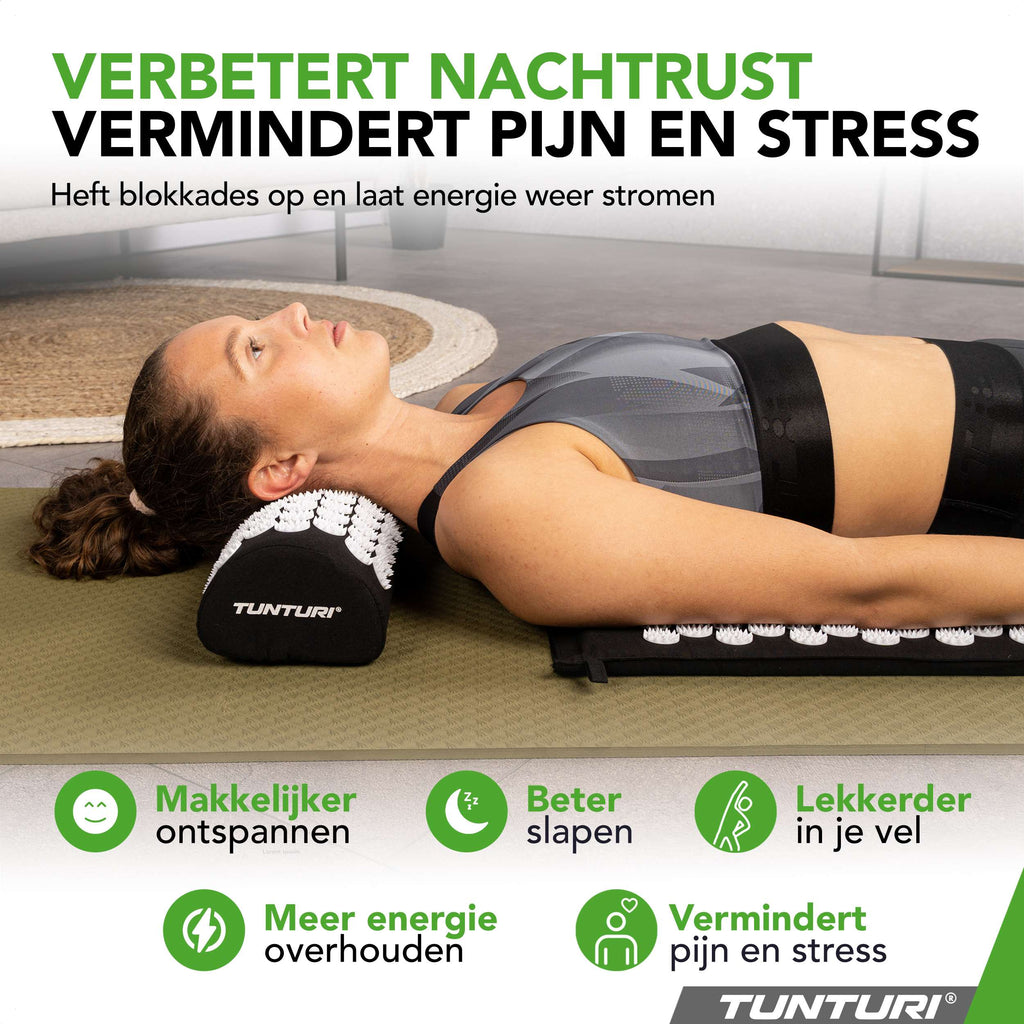 Tunturi Acupressure Mat And Pillow, Black afbeelding 7
